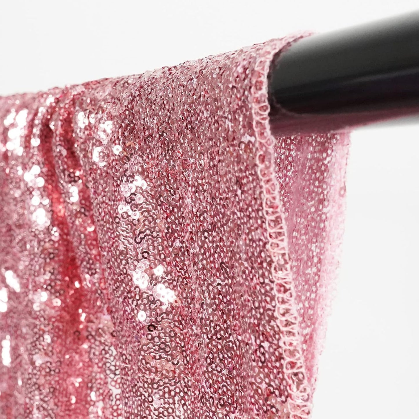 Poise3EHome 8FT x 8FT Sequin Photography Backdrop Curtain for Party Decoration, Fuchsia Pink