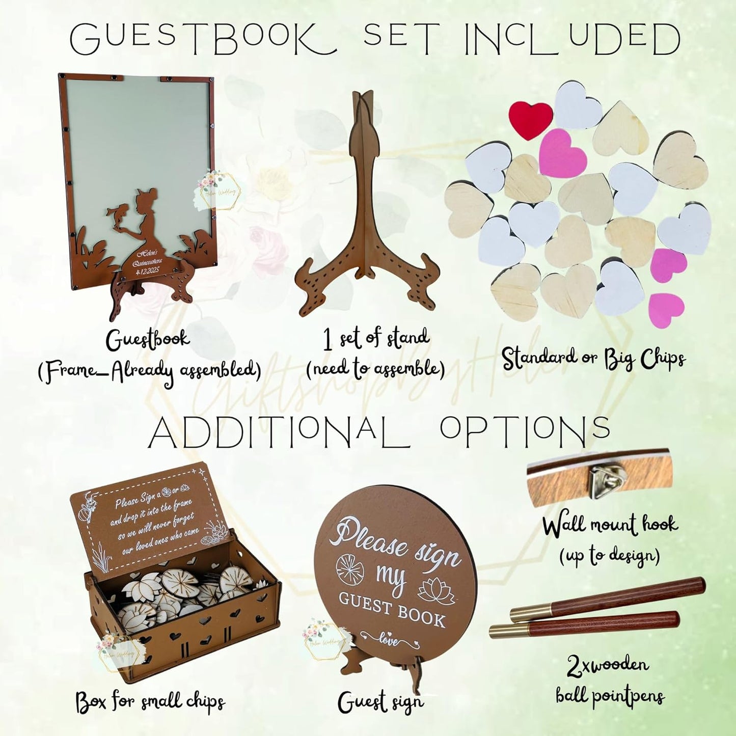 Fairytale Princess Theme Guest Book | Personalized Quinceañera Frog Prince Decor Guestbook | Fairytale Sweet 15 Keepsake & Wedding Alternative