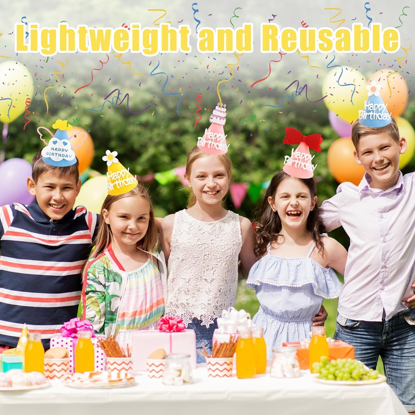 CANREVEL 12 PCS Party Hats for Kids and Adults, Party Headwear, Happy Birthday Hats, Birthday Party Decorations