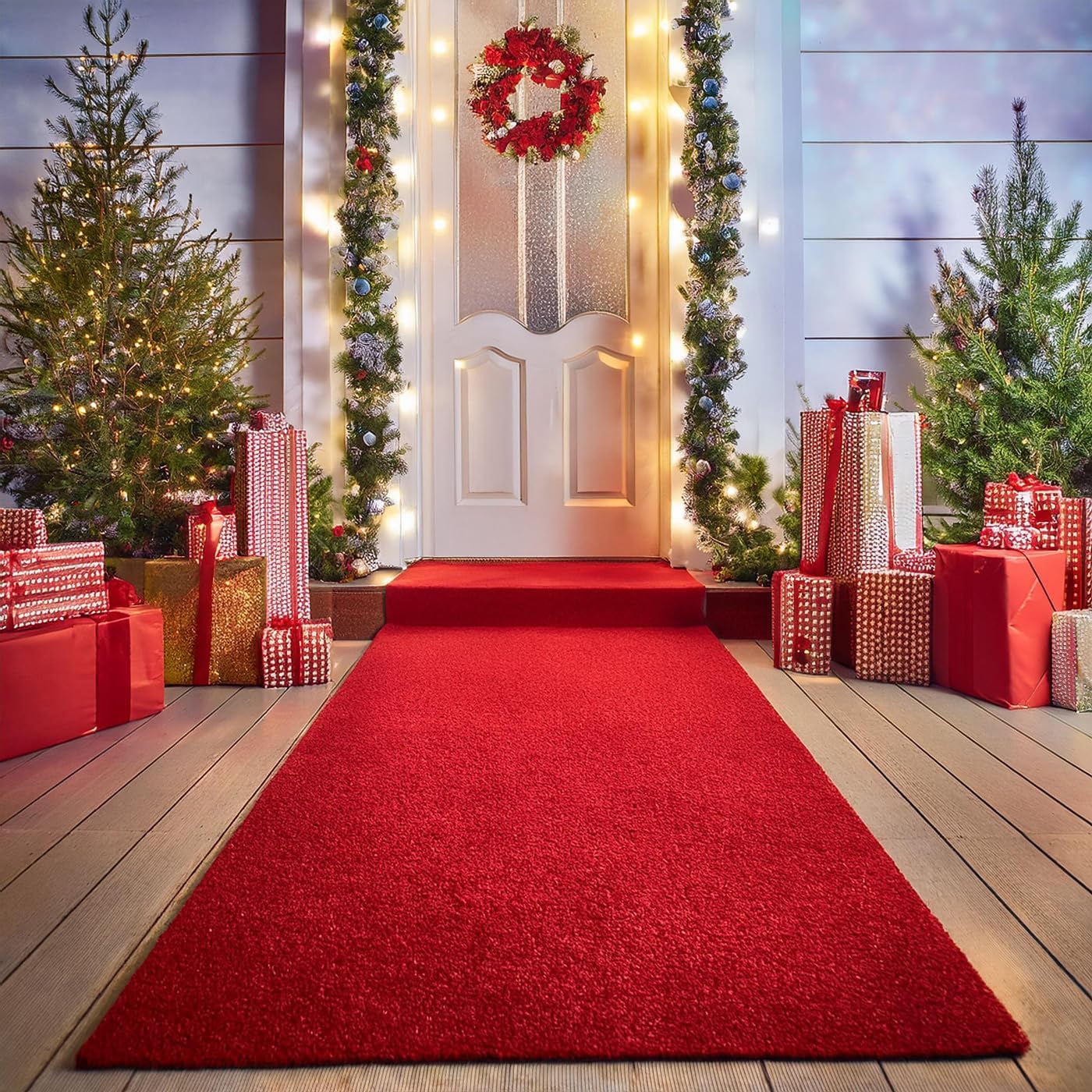 BannerBuzz Hollywood Red Carpet Runner – Premium Non-Slip 3x8 ft Aisle Rug for Weddings, Parties, and Events – Ideal for Step and Repeat Backdrop Event Decoration