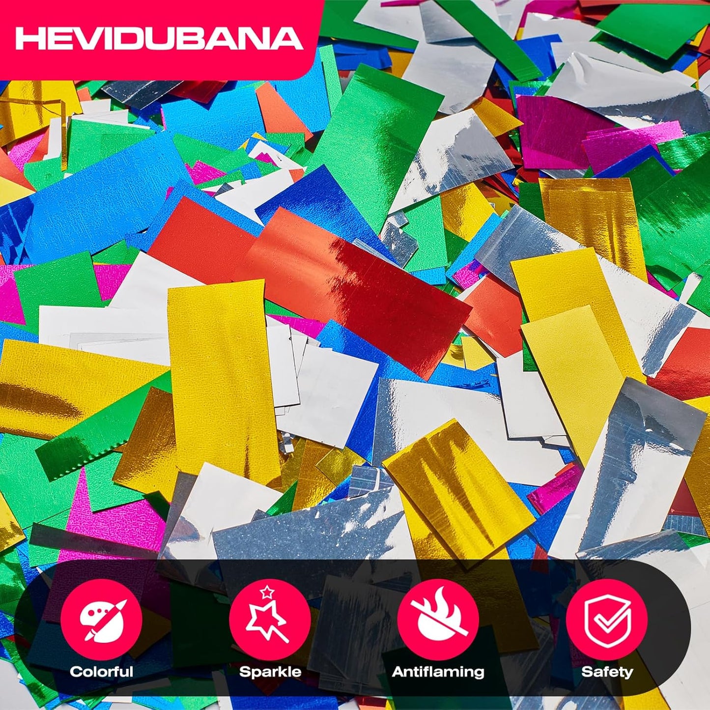 Metallic glitter Confetti Paper - Color Flame Retardant Foil Confetti Great for Birthday Parties,Concerts,Celebrations,Weddings,Confetti Party,Graduation Ceremonies & More (2.2)