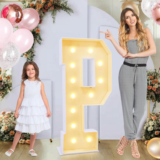 4ft Marquee for Letters P, Large Light up Letters, Multifunctional Large Marquee for Letters 4 Feet Tall for Party Decorations, Letter Balloons, Wedding Decor, Proposal Decorations (Letters P)