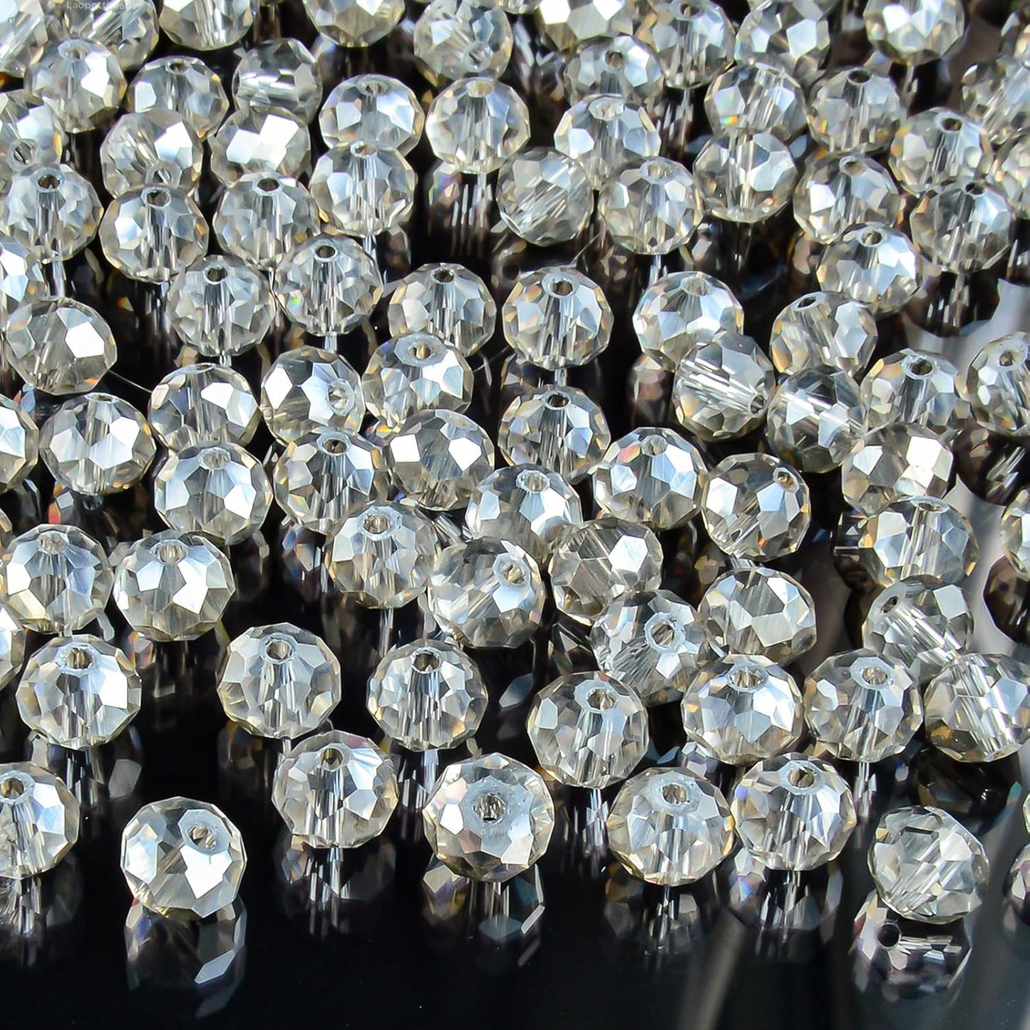 460Pcs 8mm Crystal Glass Beads for Jewelry Making Beads for Bracelets Necklace Pendants Making Supplies(Gray)