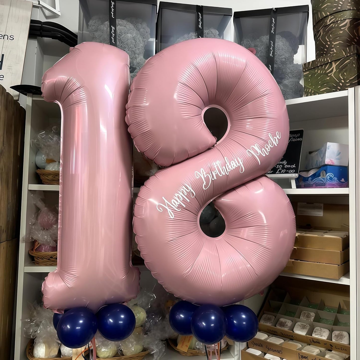 18 Foil Balloon Pastel Pink, 40 Inch Helium Number 1 & 8 Balloon for 18 Year Old Birthday Decorations, Large Self Inflating Mylar 18 Balloon for Girls 18th Birthday Party Anniversary Decor Supplies