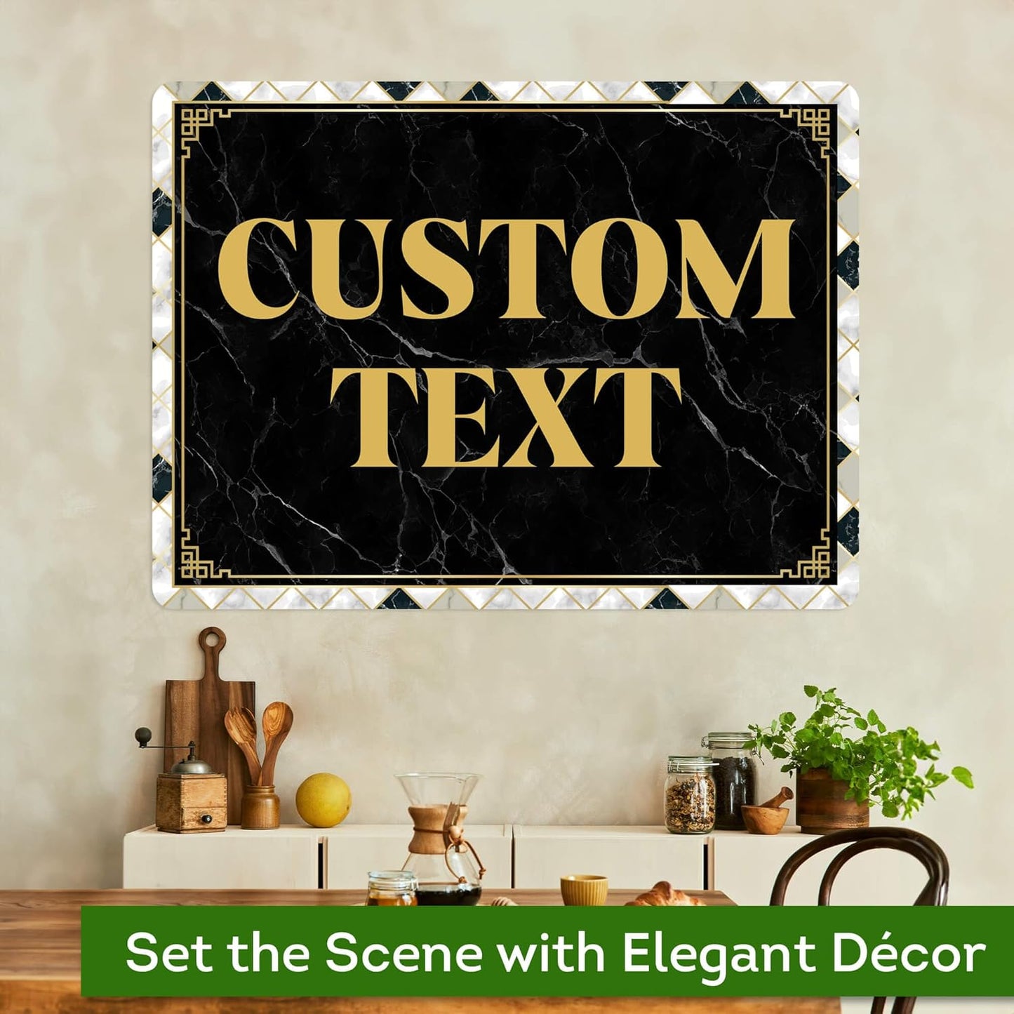 Custom Sign, Custom Street Sign, 11 Font Colors, 13 Font Styles, 4 Hole Options, 22 Sizes, 36x48 Inches, Rust Free DiBound, Fade Resistant, Made in USA by My Sign Center (Marble Tile)