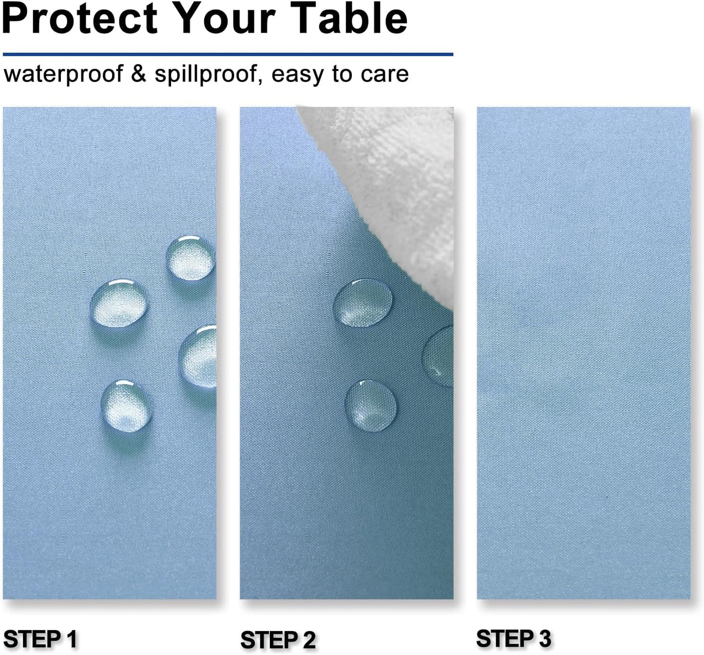 Hiasan Dusty Blue Tablecloth for Square Tables - Waterproof and Spillproof Washable Fabric Small Table Cloth for Dining Room Kitchen Party, 40 x 40 Inch