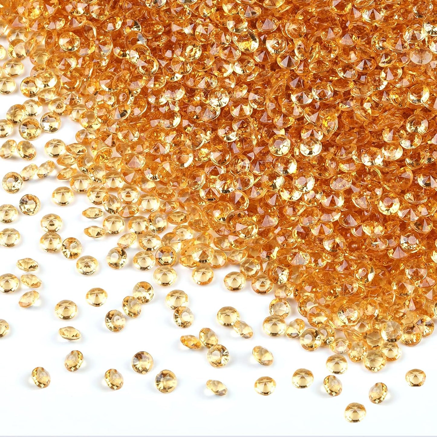 10000Pcs Crystal Acrylic Diamond Fake Gems Vase Filler, 4.5mm Faux Diamonds for Table Scatter Wedding Party, Bridal Shower, Birthday Decoration, Gold
