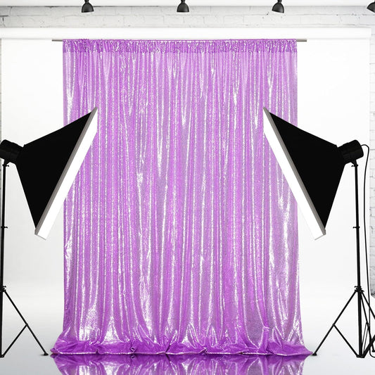 Eternal Beauty Lavender Sequin Backdrop, 4x7 Ft Glitter Background Curtains for Shimmer Photography Party Wedding Birthday Back Drop Decor