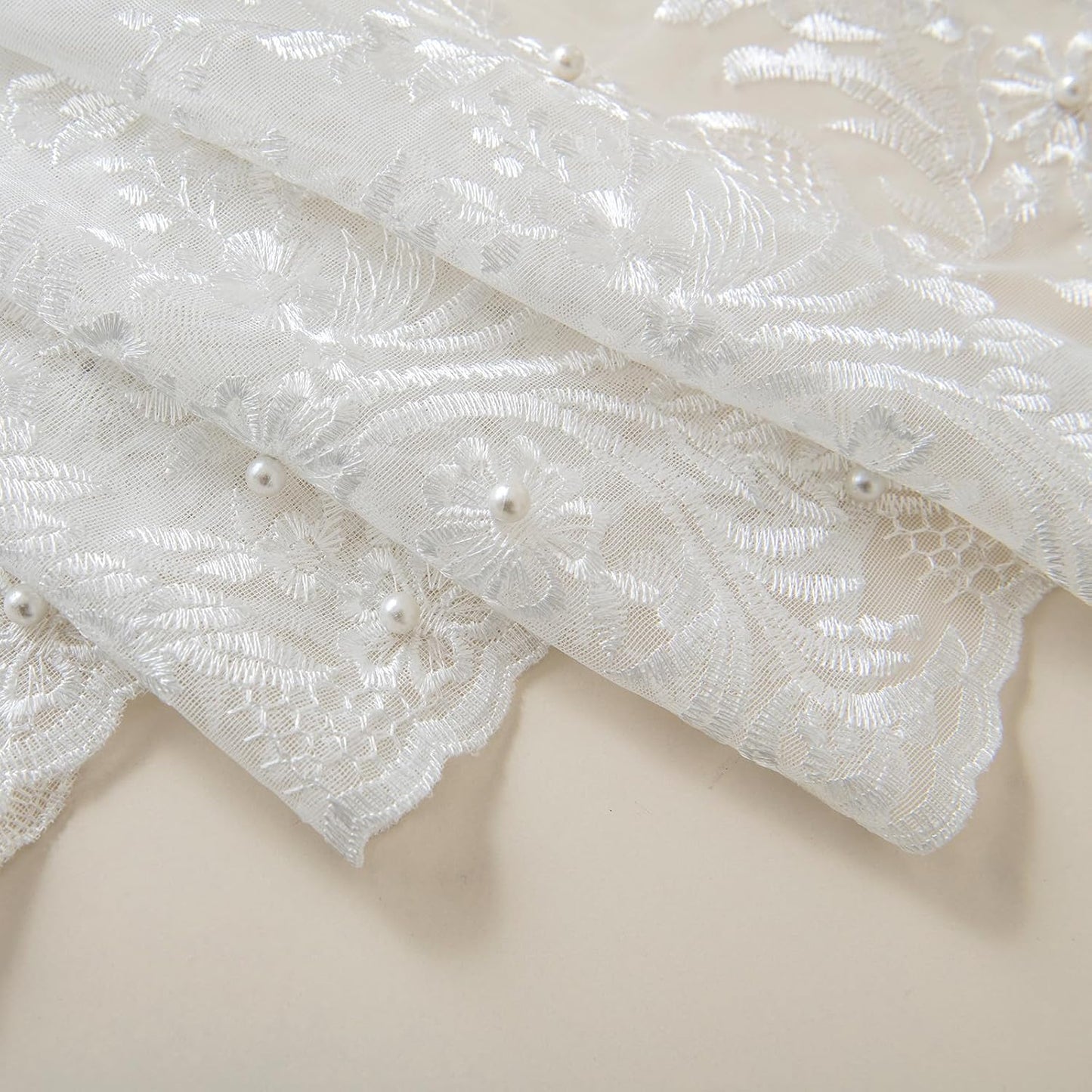 VISIONTEX White Sheer Voile Curtains, Decorative White Embossed Butterflies Rod Pocket Window Drapes for Home Kitchen, Living Room and Bedroom 54 x 95 Inch, Set of 2 Curtain Panels