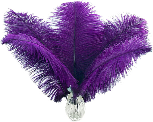 Ballinger Purple Ostrich Feathers Bulk - 24Pcs 8-10inch Feathers for Vase, Party Centerpieces Mardi Gras and Home Decor