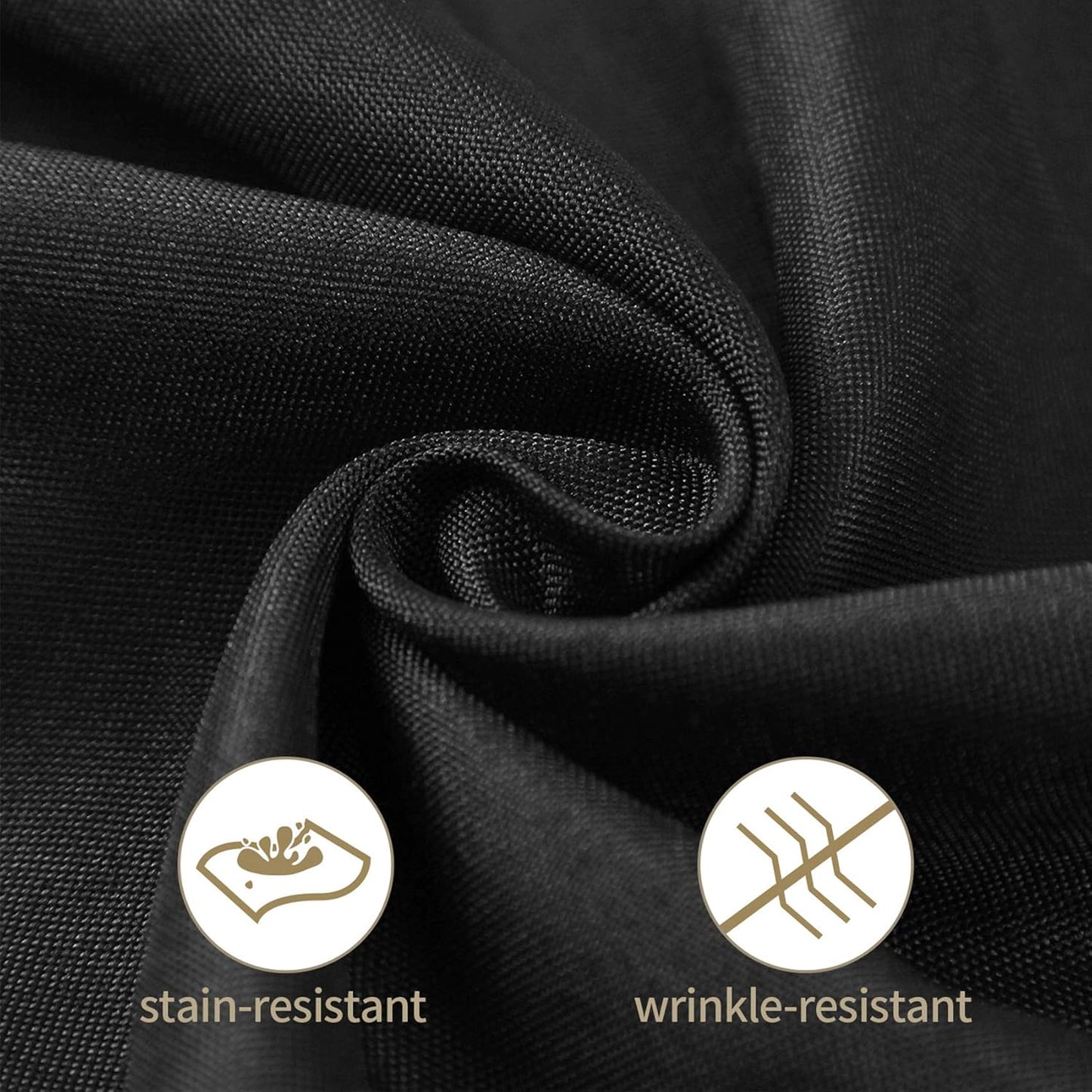 Ascoza 2pack 60x84 Inch Black Rectangular Tablecloth 4 Feet Table Cloth in Polyester Fabric for Wedding/Banquet/Restaurant/Parties