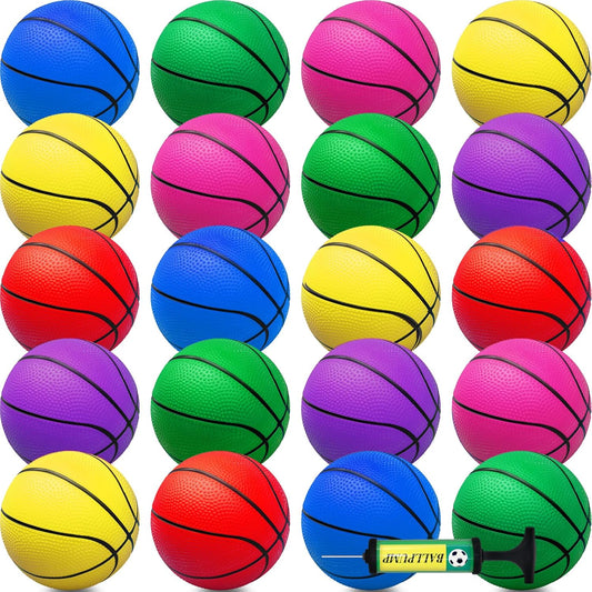 42Pcs 5" Mini Basketball Balls Bulk Small Basketball Set, PVC Small Basketball for Over The Door Basketball Hoop Games Party Favors Indoor Outdoor Play Adults Kids Pool Beach Colorful