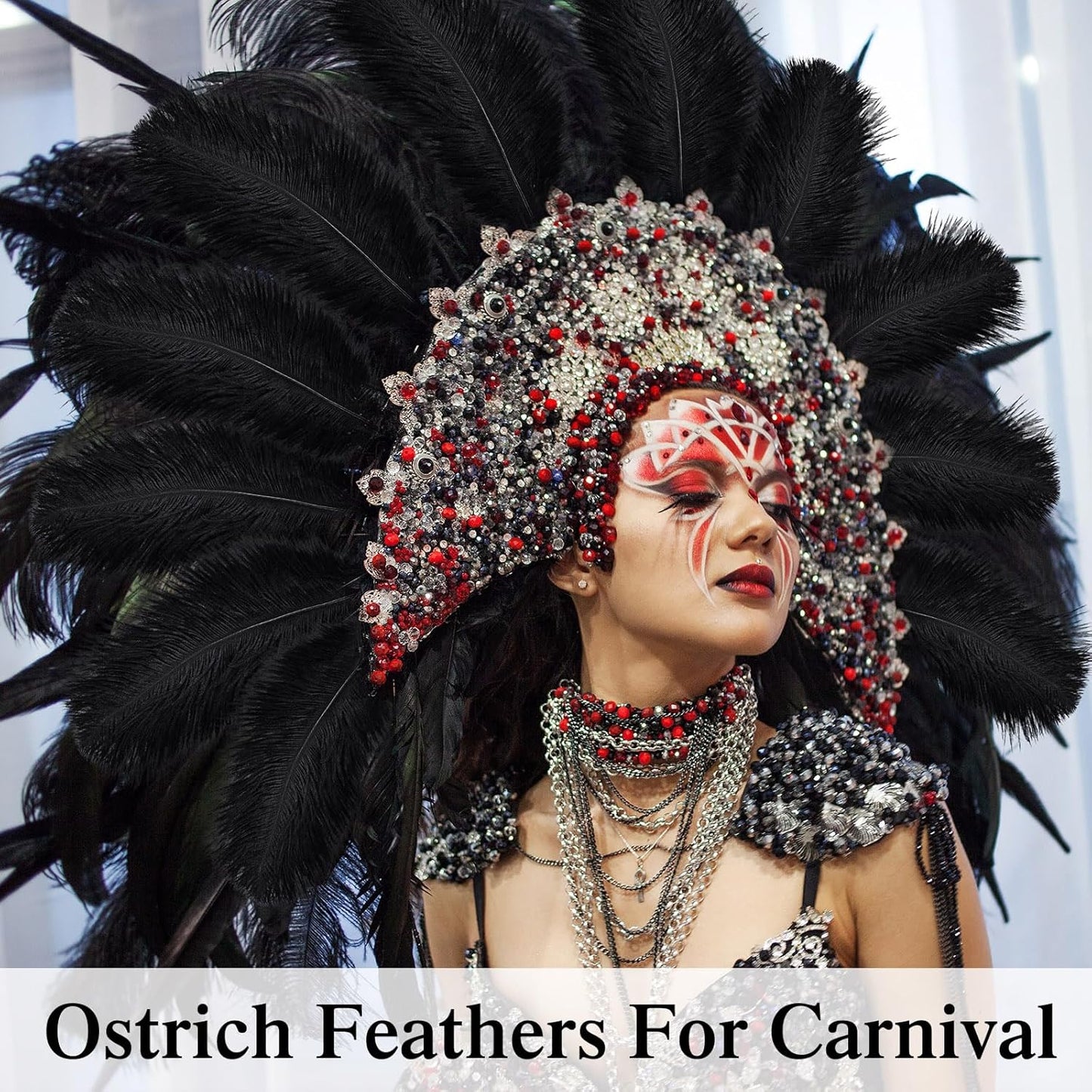 Crowye 100 Pcs Ostrich Feathers Bulk for Centerpieces Craft Ostrich Feathers for Vase Wedding Masquerade Party Home Costume Decorations (8-10 Inch,Black)