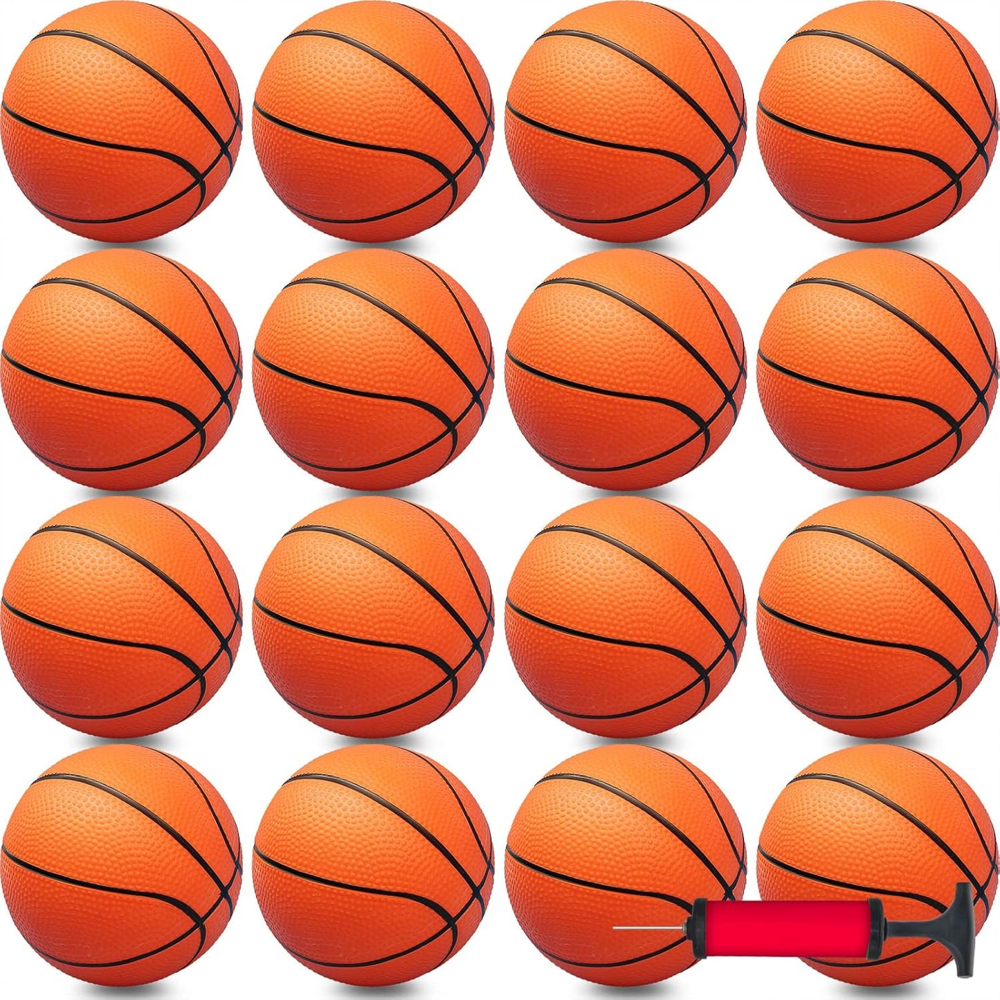 30Pcs 7" Inch Mini Basketball Balls Bulk Small Basketball Set with Pump, PVC Small Basketball for Over The Door Basketball Hoop Games Party Favors Indoor Outdoor Play Adults Kids Pool Beach Basketball