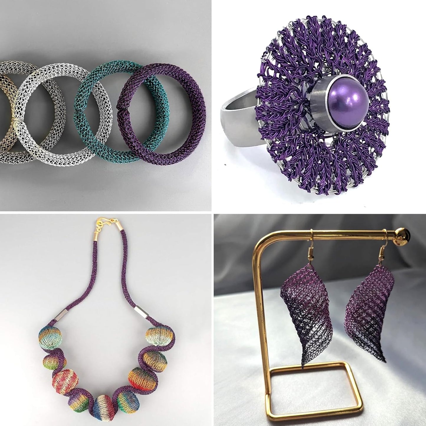 164FT Jewelry Wire 22 Gauge Tarnish-Resistant Copper Beading Wires Roll Bulk for DIY Crafts Jewelry Making, Purple Wire