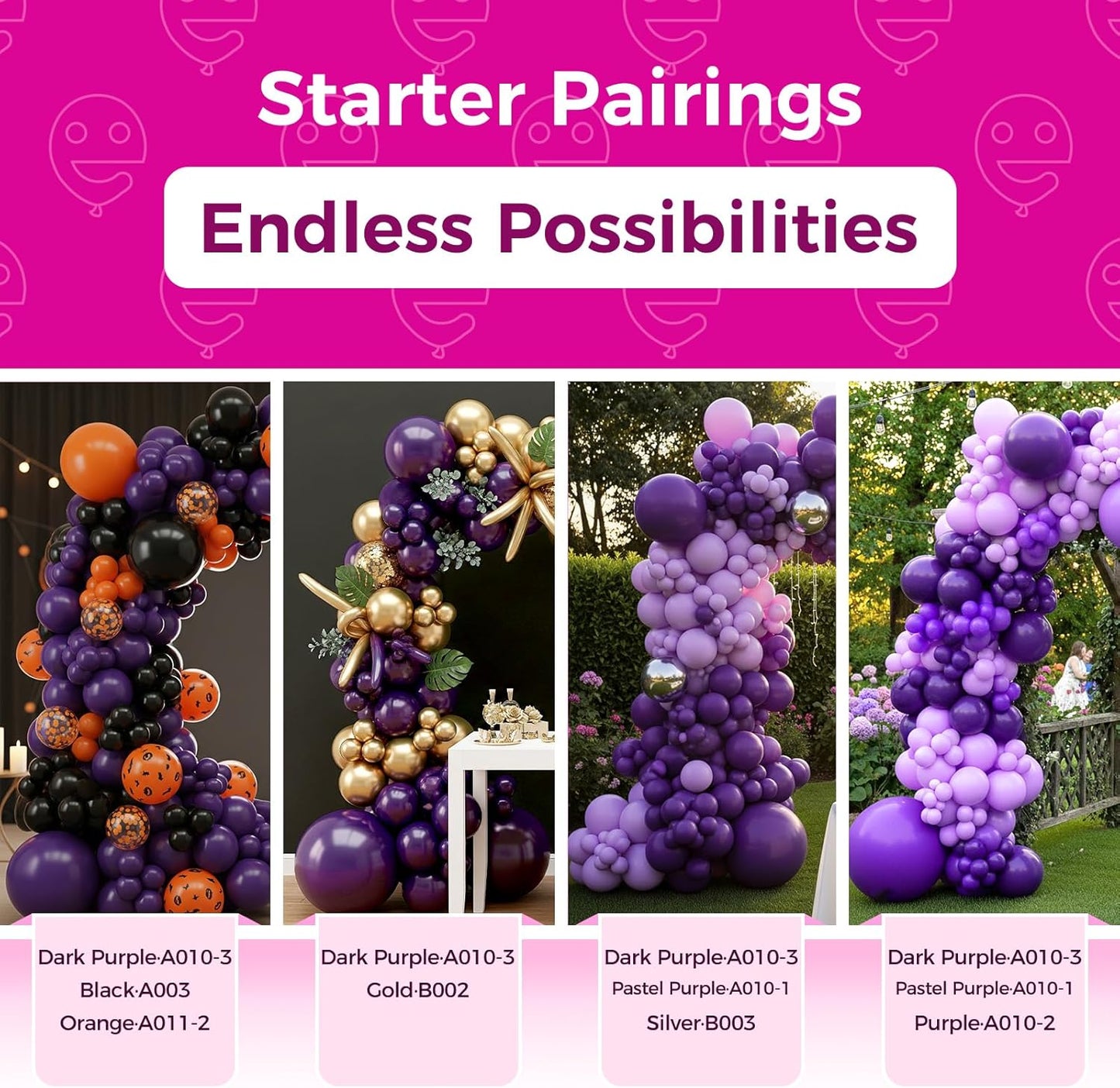 Bezente Dark Purple Latex Party Balloons - 150 Pack 5 inch Matte Small Purple Helium Balloons for Graduation Halloween Wedding Birthday Party Decorations