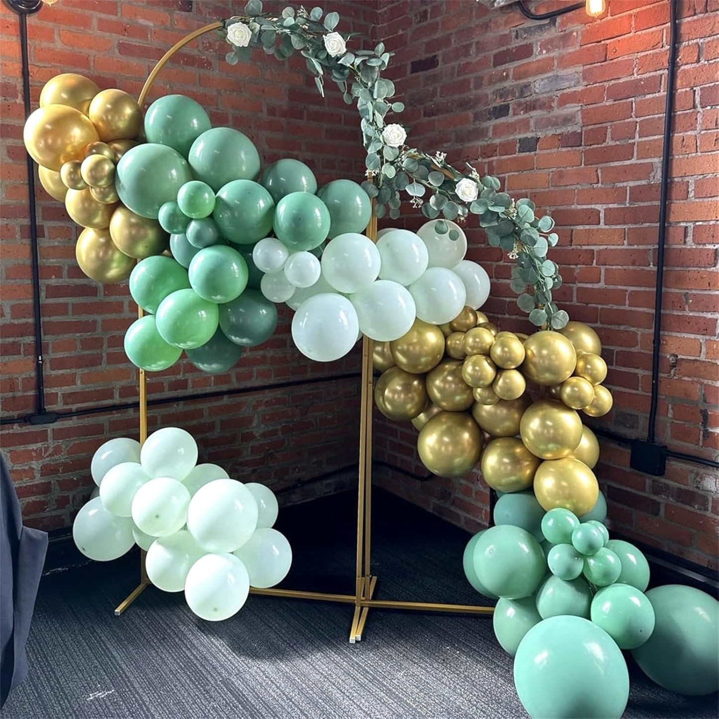 Sage Green Balloons Set, 60Pcs 12 Inch Olive Macaron Pastel Green Balloons with Metallic Confetti Gold Jungle Latex Balloon for Birthday Party Woodland Safari Baby Bridal Shower Decorations Supplies