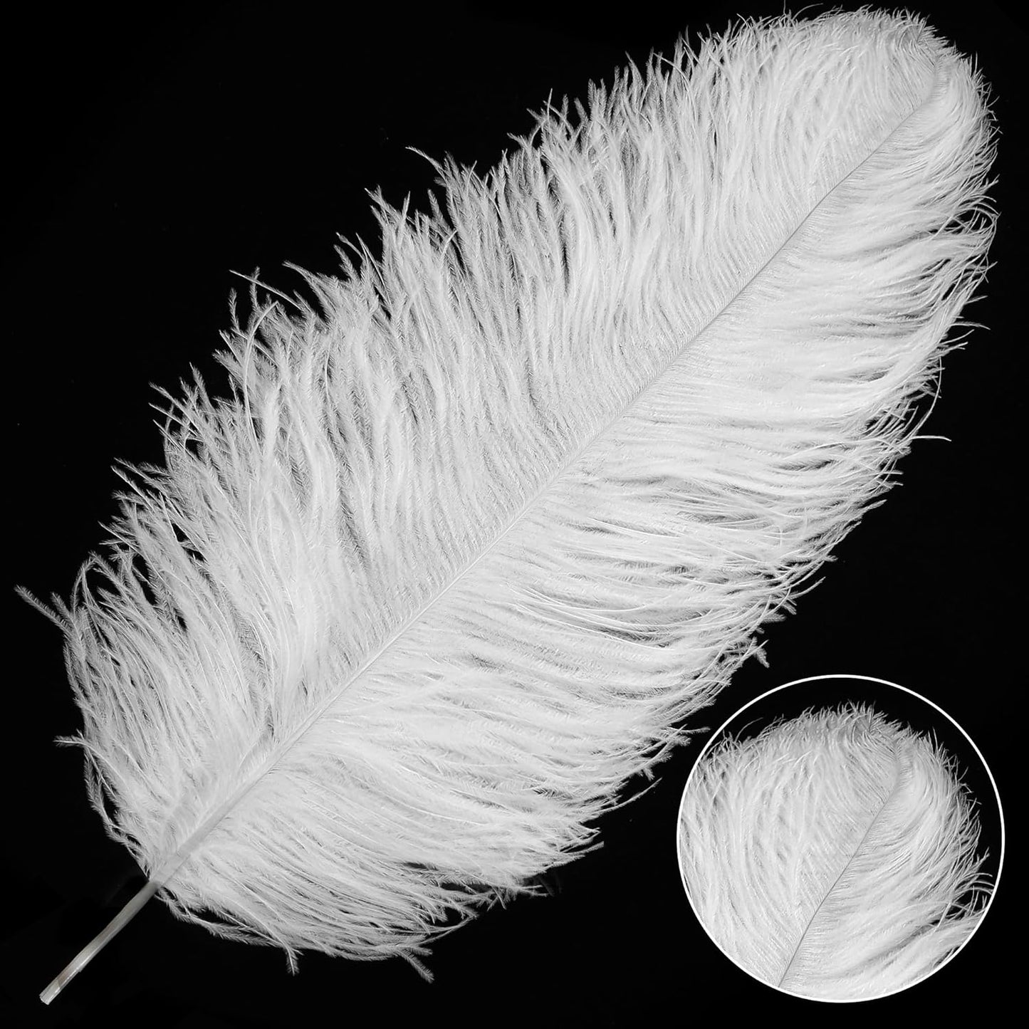 Larryhot White Large Ostrich Feathers - 28-30 inch 10pcs Feathers for Vase,Wedding Party Centerpieces and Home Decorations (White)