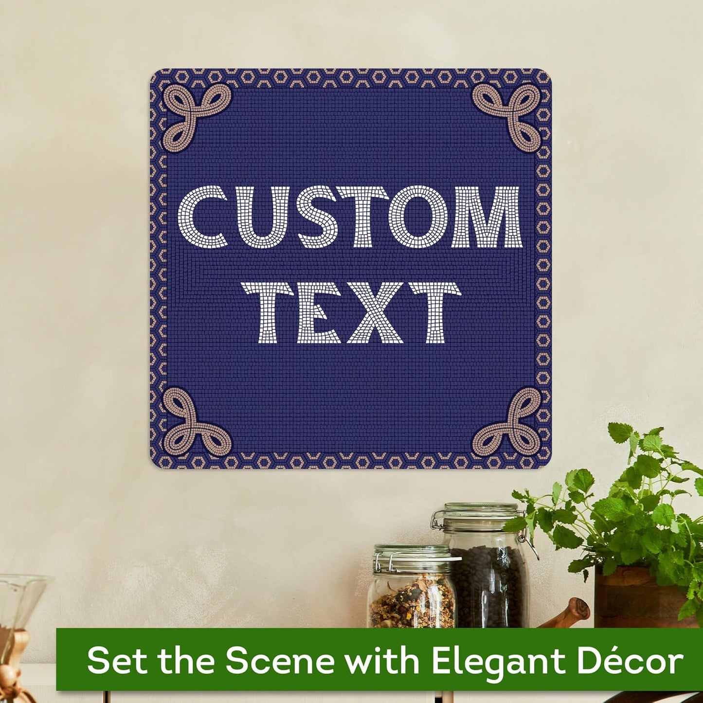 Custom Sign, Custom Street Sign, 11 Font Colors, 13 Font Styles, 4 Hole Options, 22 Sizes, 12x12 Inches, Rust Free DiBound, Fade Resistant, Made in USA by My Sign Center (Fauxsaic 1)