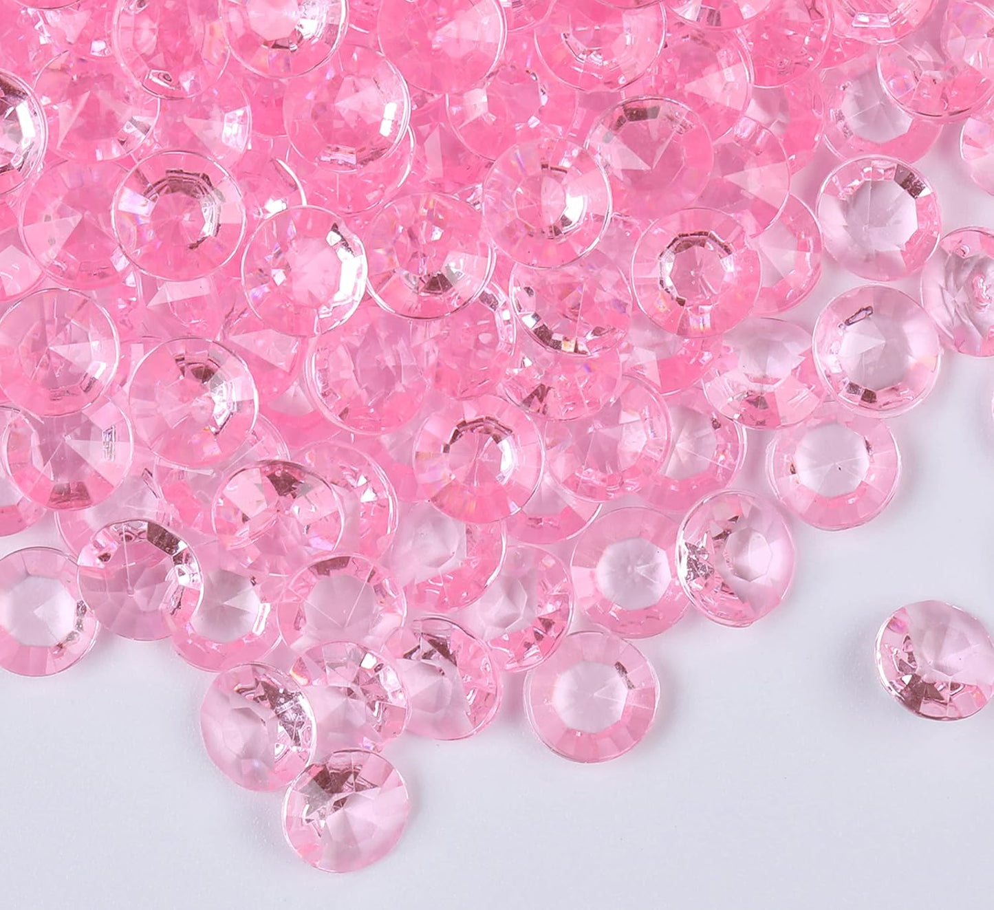 1000pcs/ Pack Wedding Table Acrylic Diamond Scatter Crystals Confetti Acrylic Gems Vase Fillers Rhinestones for Wedding, Bridal Shower, Vase Beads Decorations (10mm, Baby Pink)