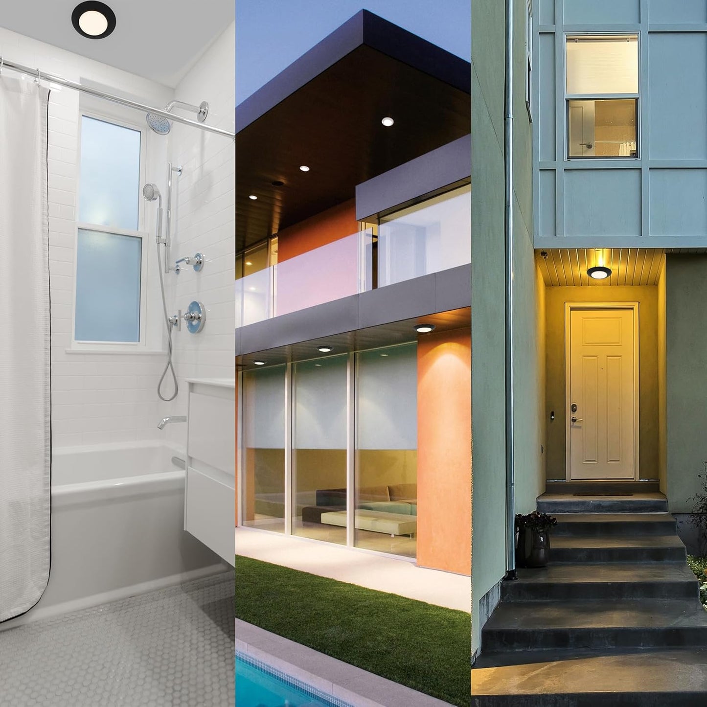 10 Packs 4 Inch Black LED Low Profile Recessed & Surface Mount Disk Light, Round, 10W, 600 Lumens, 5CCT Field Selectable, CRI80, DOB Design, Dimmable, ETL Listed