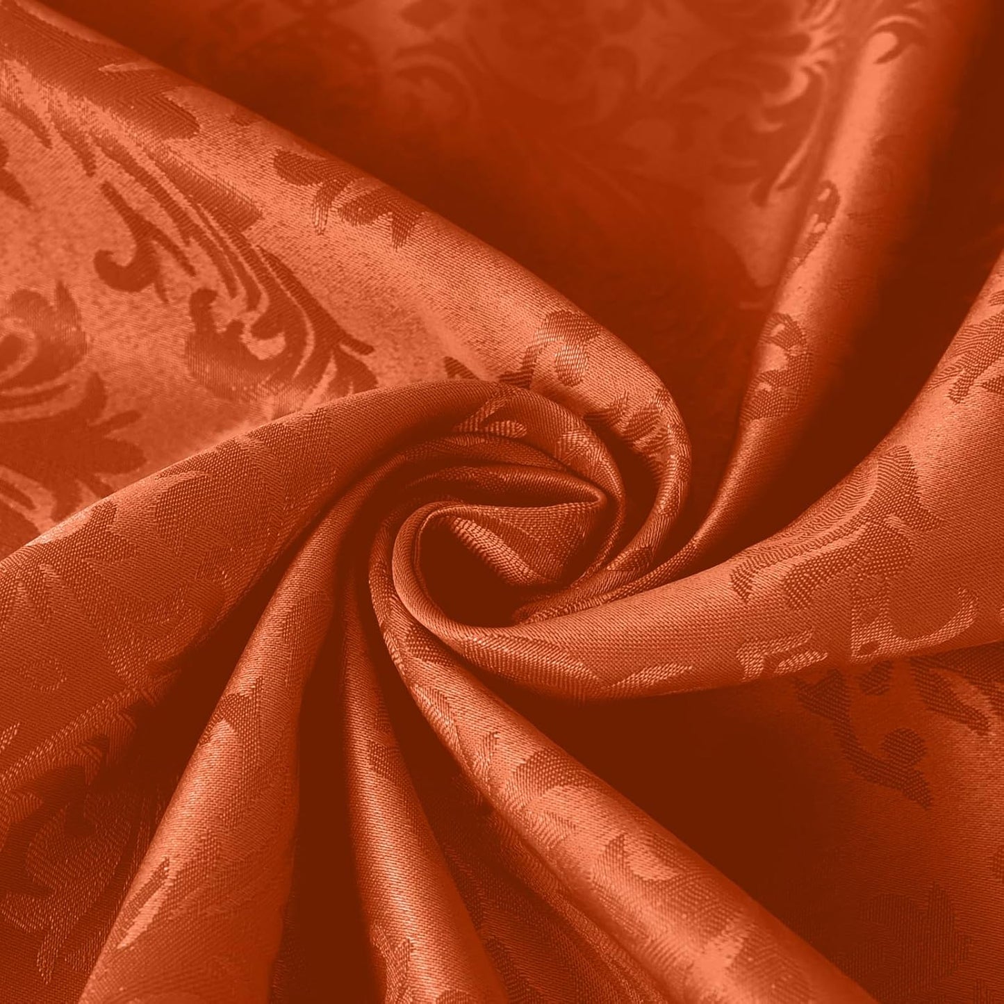 SASTYBALE Rust Jacquard Square Napkin, Damask Wrinkle Free Soft Polyester Napkins, Thanksgiving Fabric Cloth Napkins for Christmas, Wedding,Holiday, Party, Dinners, Set of 4 (Rust, 20X20 inch Napkin)