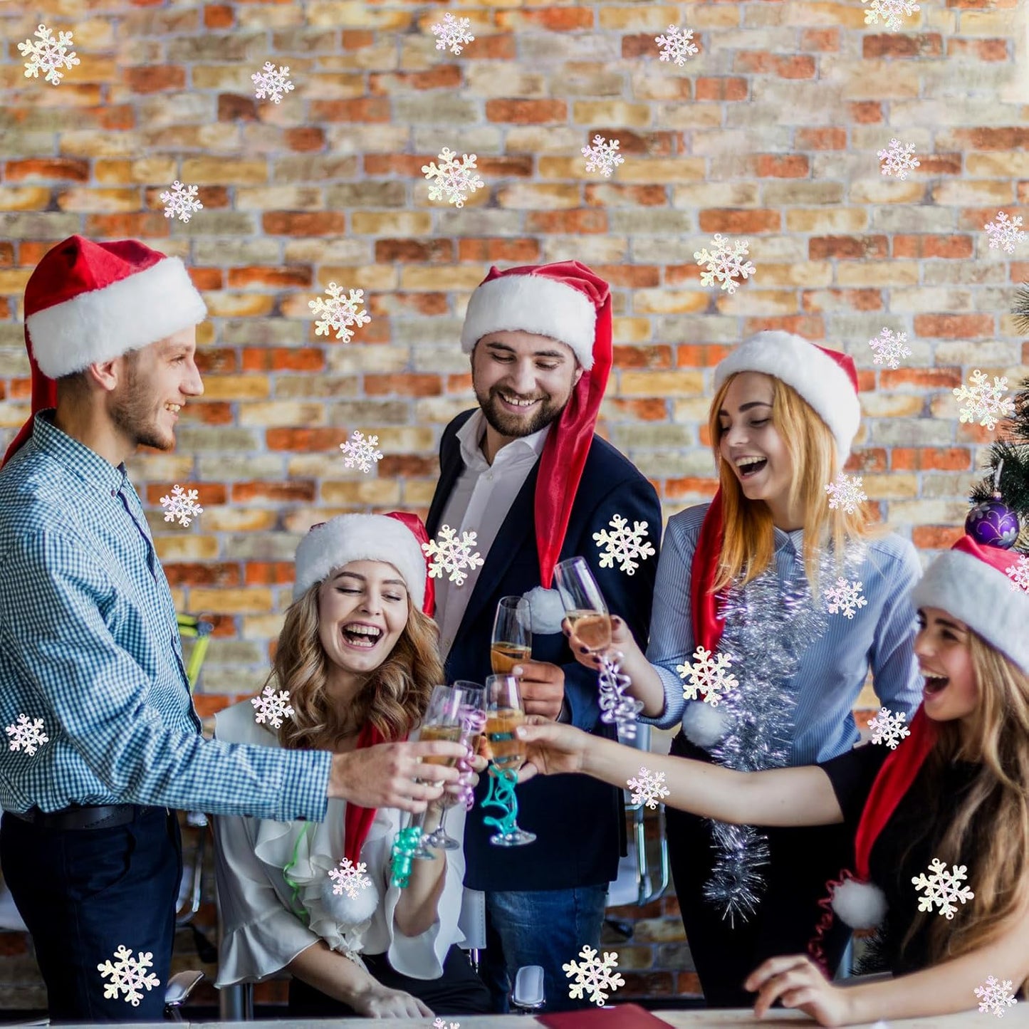 MARFOREVER Holographic Snowflake Glitter Confetti, Christmas Laser Silver Snowflake Table Scatters Frozen Party Decorations Winter Wonderland Confetti Sprinkles for Wedding Christmas Party Decorations