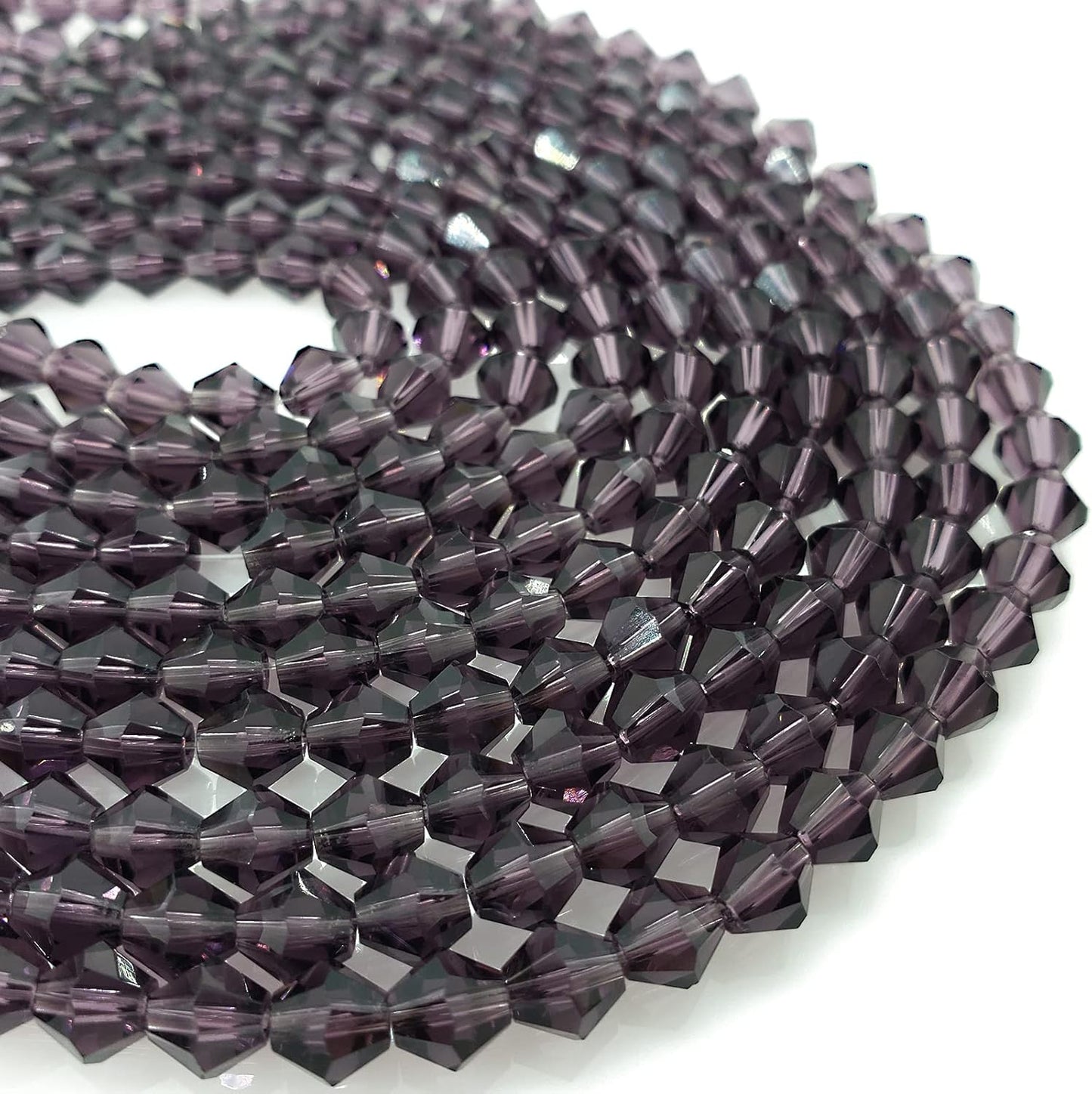 6mm Bicone 450Pcs Violet Crystal Glass Beads Faceted Bicone Shape Crystal Glass Spacer Beads for Bracelet Necklace Decorative Hand Jewelry Making (Violet, 6MM)