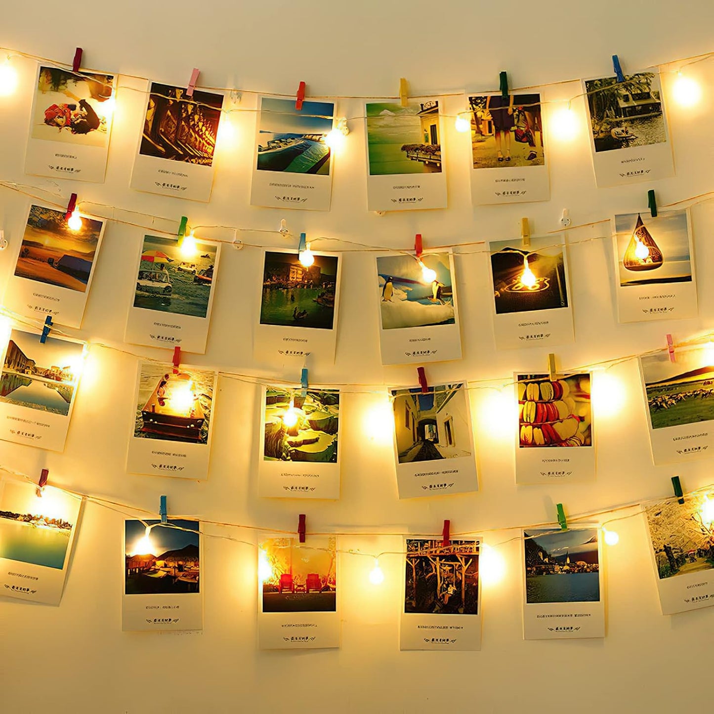 Clothespins, Small Clothes Pins for Photos, 1.4'' 100 PCS Natural Birchwood Mini Clothes Pins, Strong Springs Colorful Clothespins with Storage Bag, Mini Clothespins for Photos, Crafts, Pictures, Art