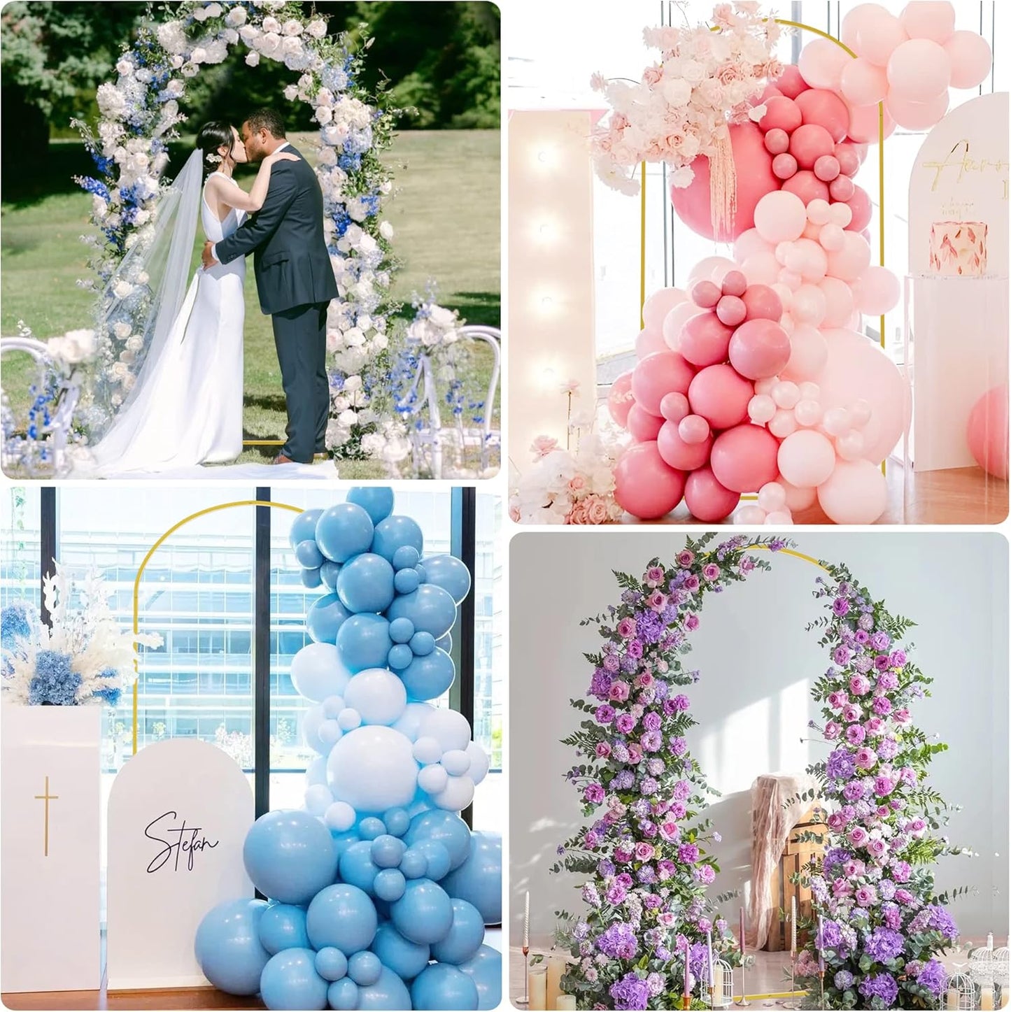 Putros Metal Arch Backdrop Stand 6.6FT Gold Wedding Balloon Arched Backdrop Stand Square Arch Frame for Birthday Party Bridal Baby Shower Ceremony Decoration