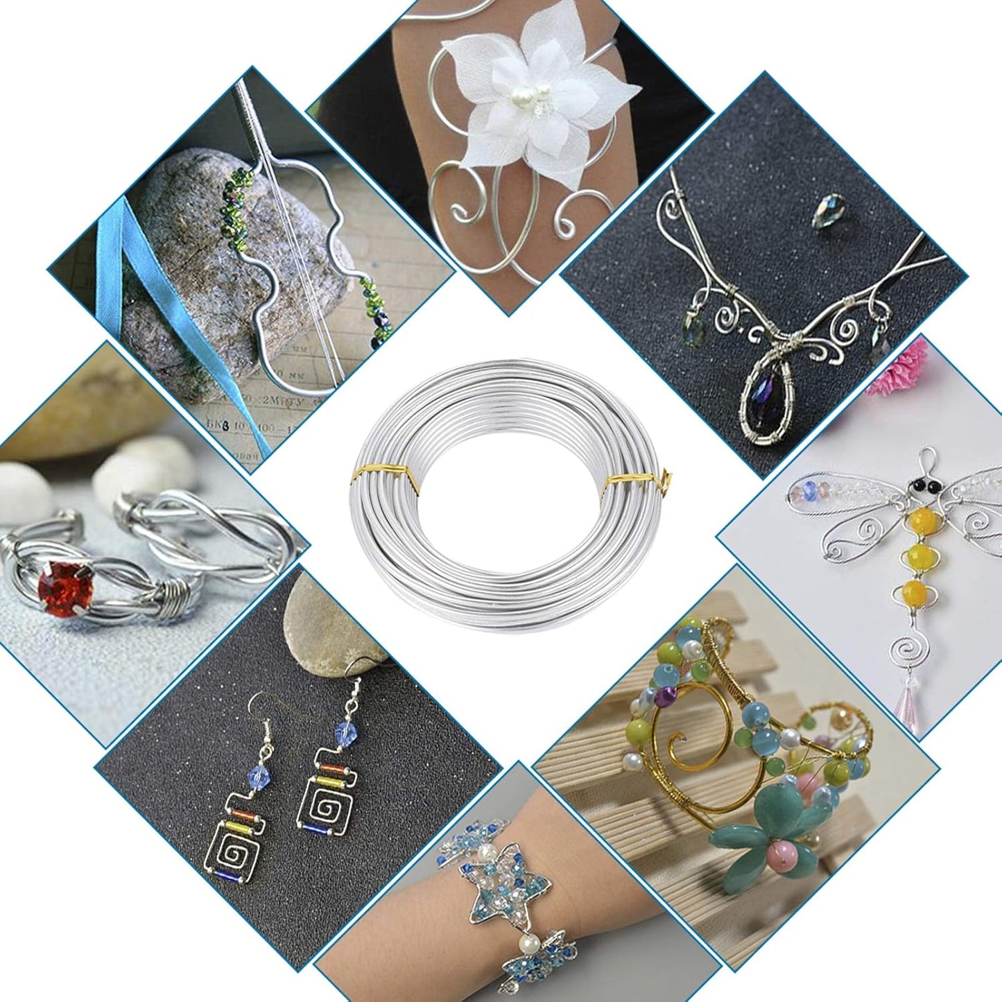 FASHEWELRY 6 Gauge Aluminum Craft Wire 52 ft Silver Metal Bendable Sculpting Wire for Jewelry Making Finding Craft DIY Skeleton 4mm