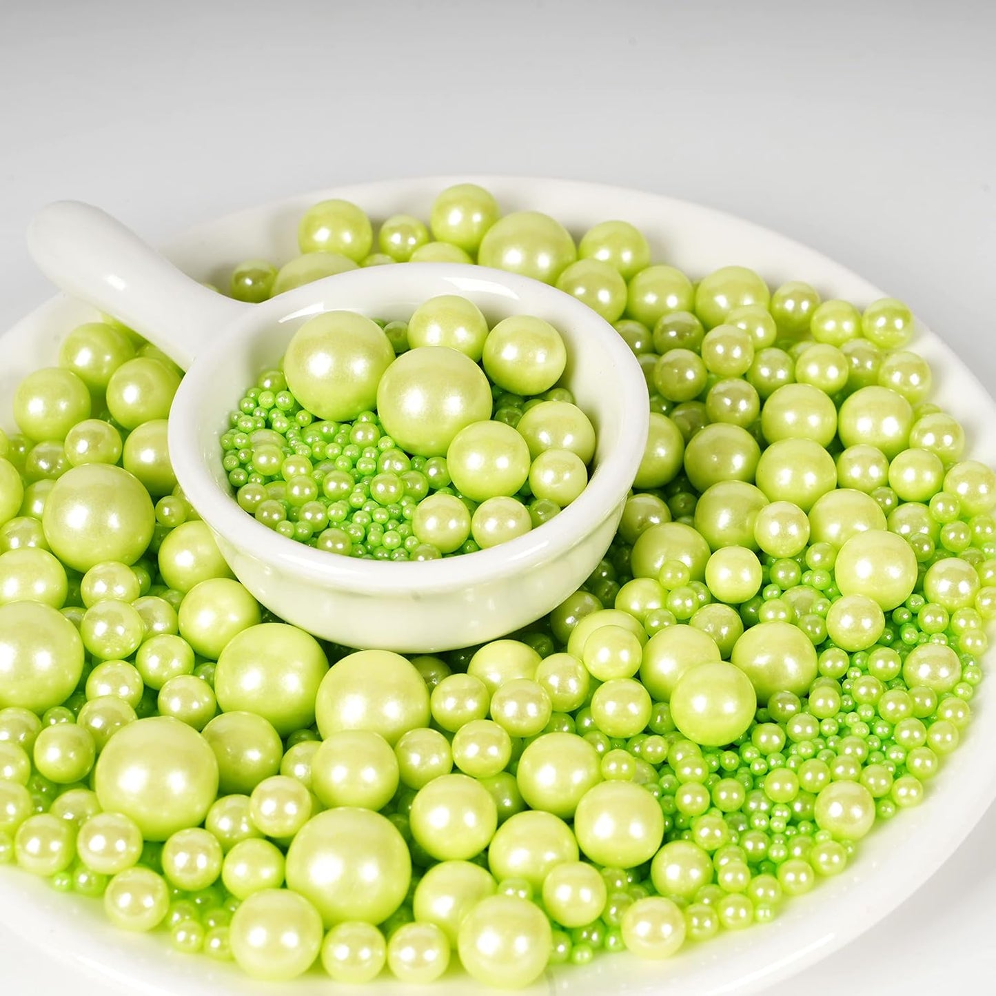 Kasvan Halloween Green Pearl Sugar Sprinkles - Edible Candy Pearls 130g/4.58 Oz, Mix Size, Baking Cake Decorations, Ice Cream Toppings and Cookie Decorating, Wedding Party Chirstmas Supplies