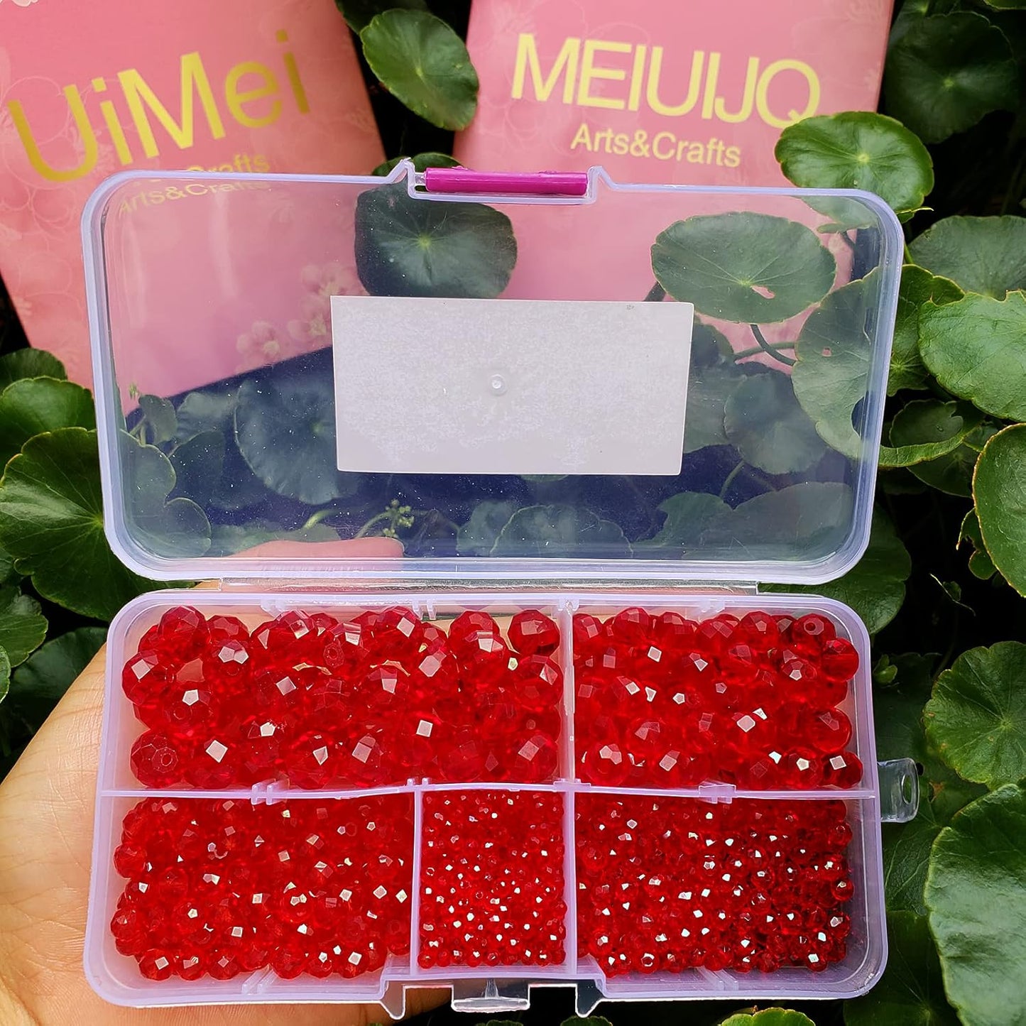 2-10mm Briolette Rondelle 810pcs Red Crystal Glass Beads Faceted Shape Crystal Spacer Beads for Bracelet Necklace Decorative Hand Jewelry Making (2/4/6/8/10mm Red)