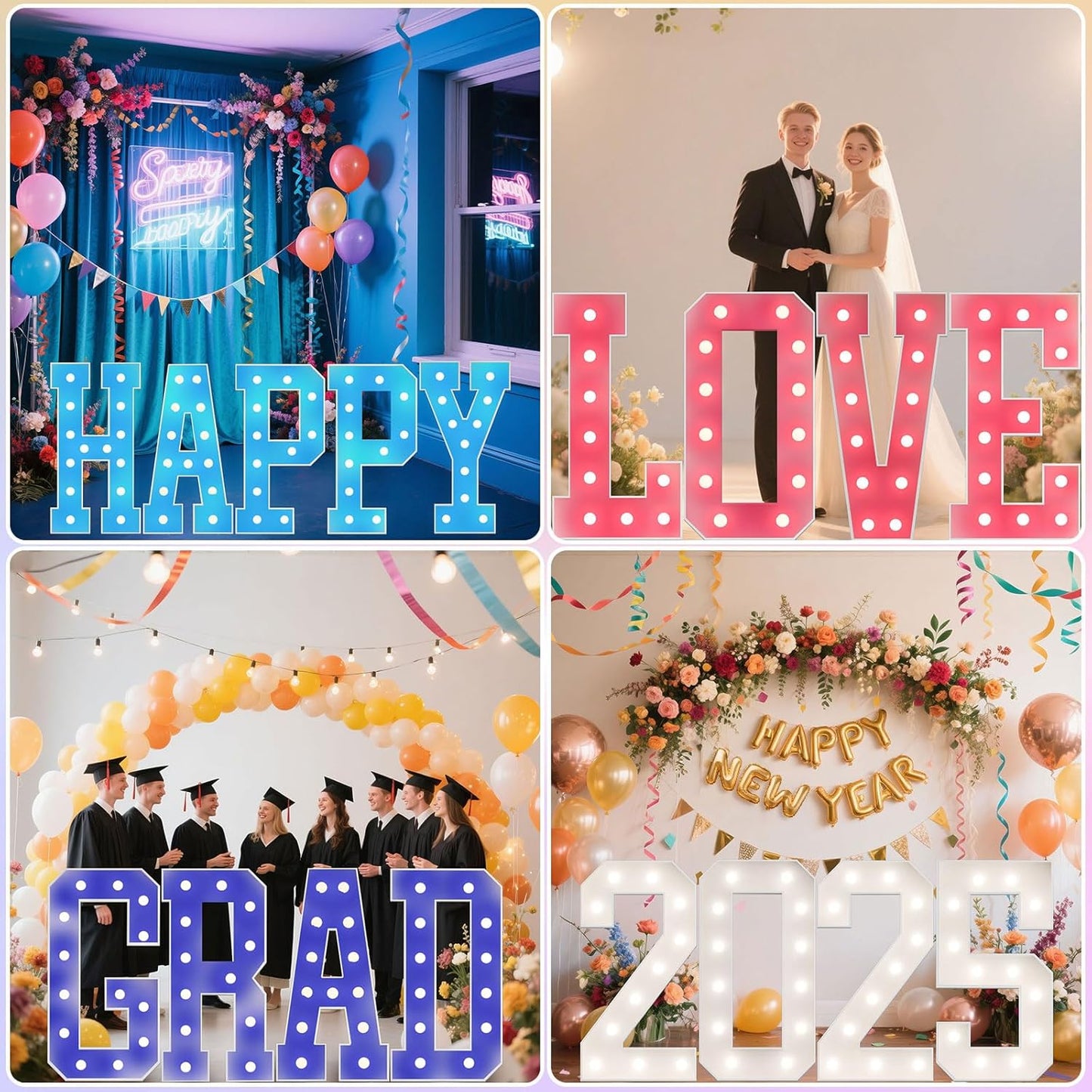 Ledido 4FT Marquee Light Up Letters, 34 Colors Changing Marquee Letter 4 Feet Tall with Remote, Big Letters for Party Wedding Graduation Birthday Decorations, Large Light Up Letter Y