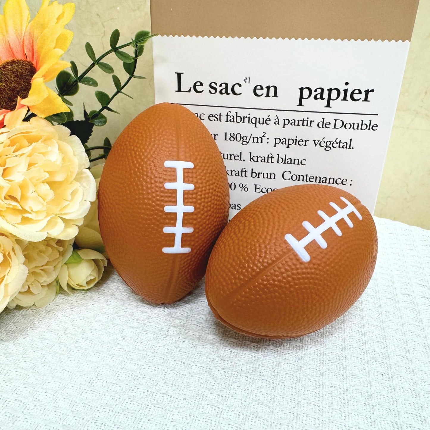 ALISSAR 6-Pack 5.7" Mini Football Stress Balls, Mini Foam Footballs for Football Party Superbowl Decoration, School Carnival Reward