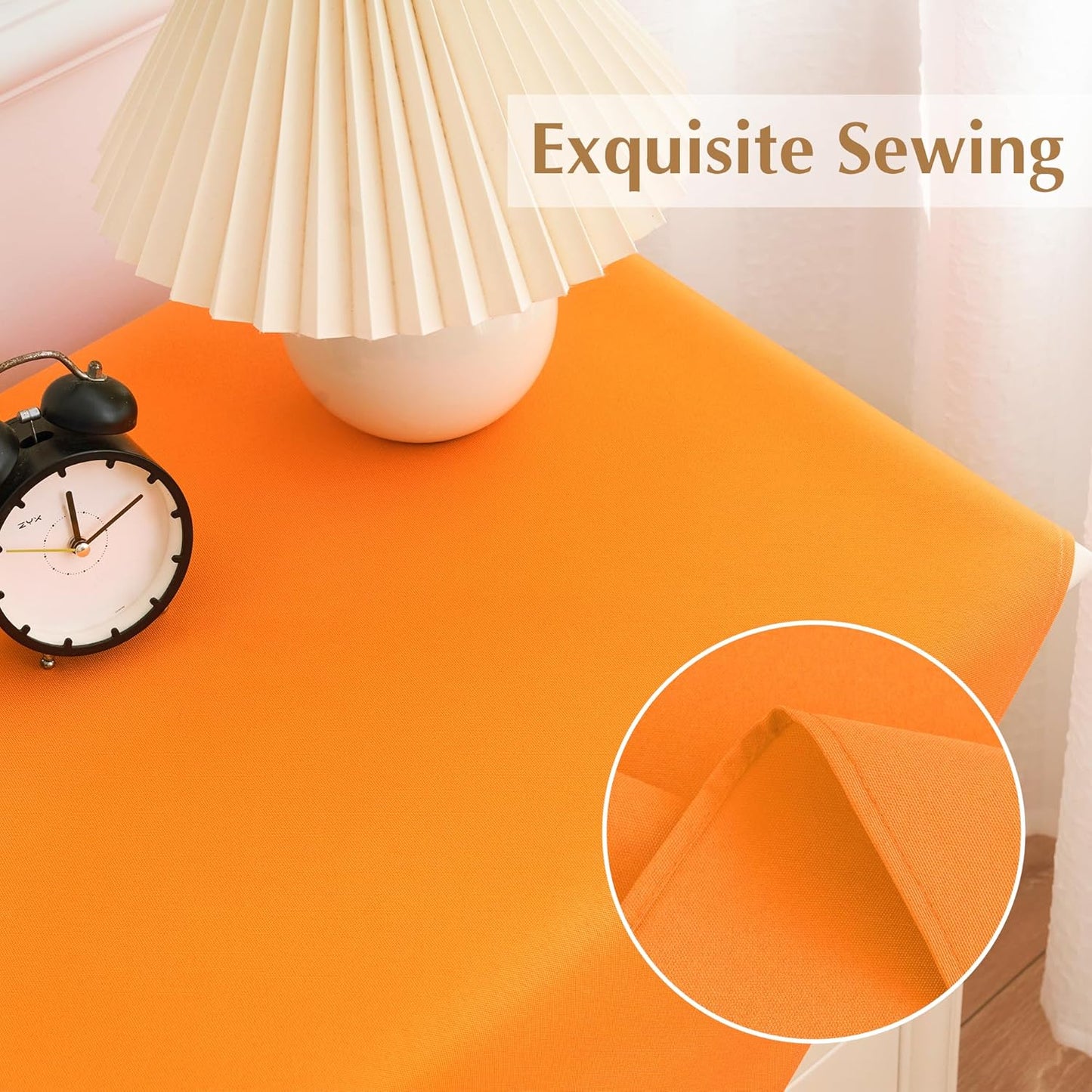 2 Pack Small Square Table Cloth 24X24 Inch Orange Washable Fabric Tablecloth Polyester Solid Table Cover for Night Stand End Table Side Table Outdoor Indoor
