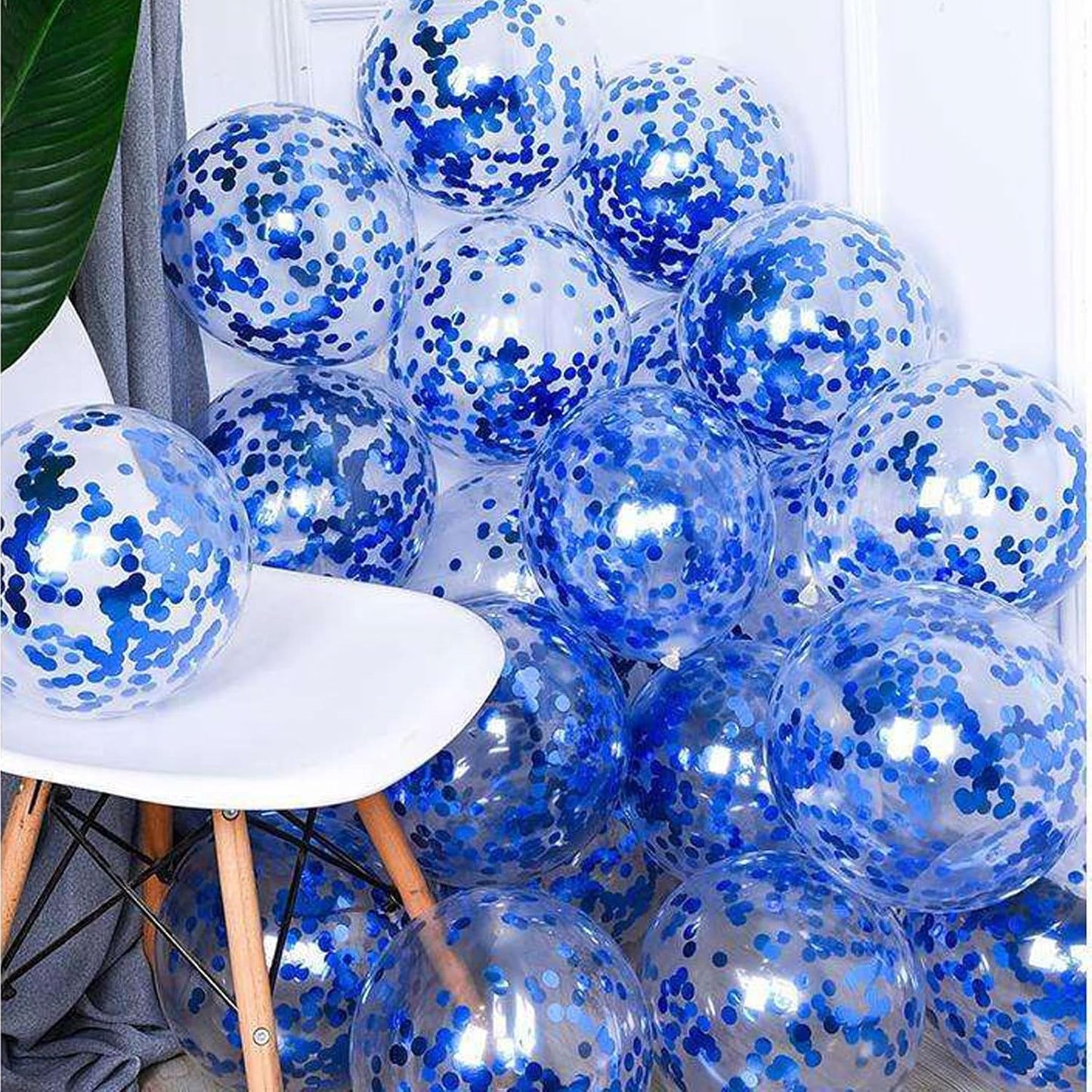 Blue Foil Confetti,Round Dots Glitter Table Confetti,Sparkling for Party Decorations(1.76 OZ)