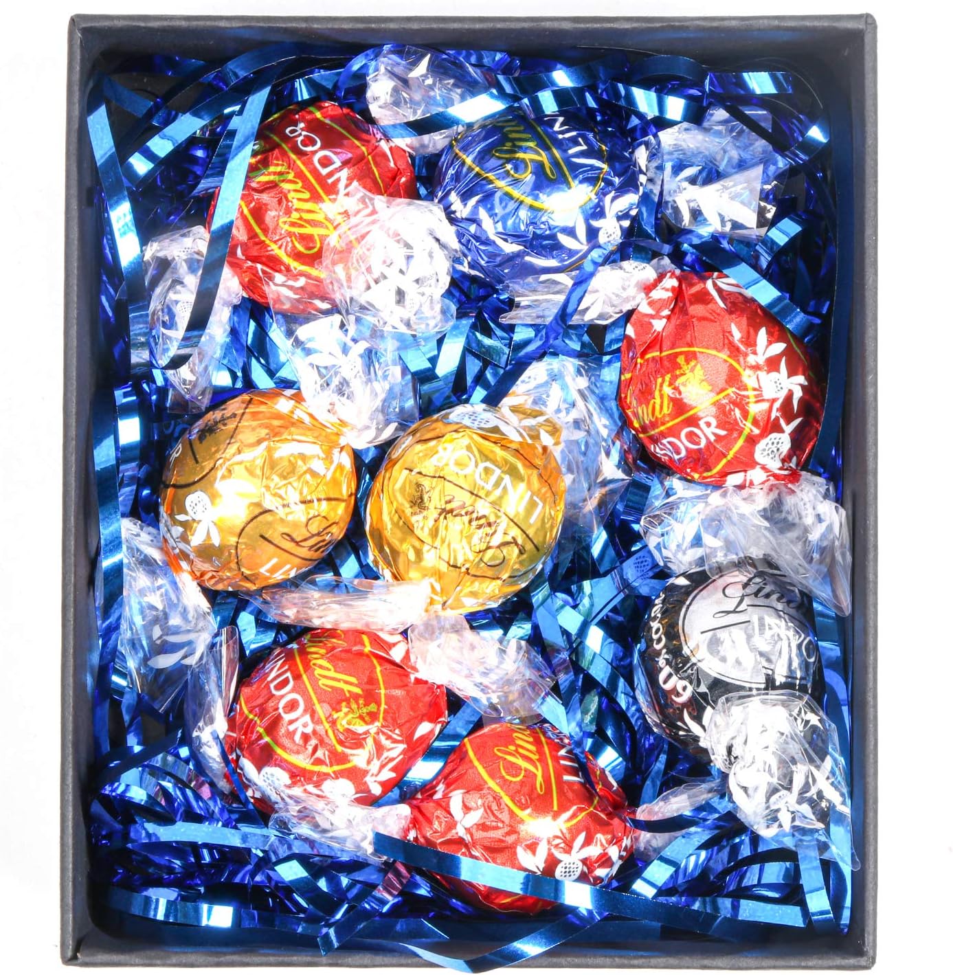 Zwish 150 Gram Sparkly Iridescent Film PP Hamper Shreds & Strands Shredded Crinkle Confetti for Gift Wrapping & Basket Filling & Gift Box filler Crinkle Cut Paper Shred Filler-Blue