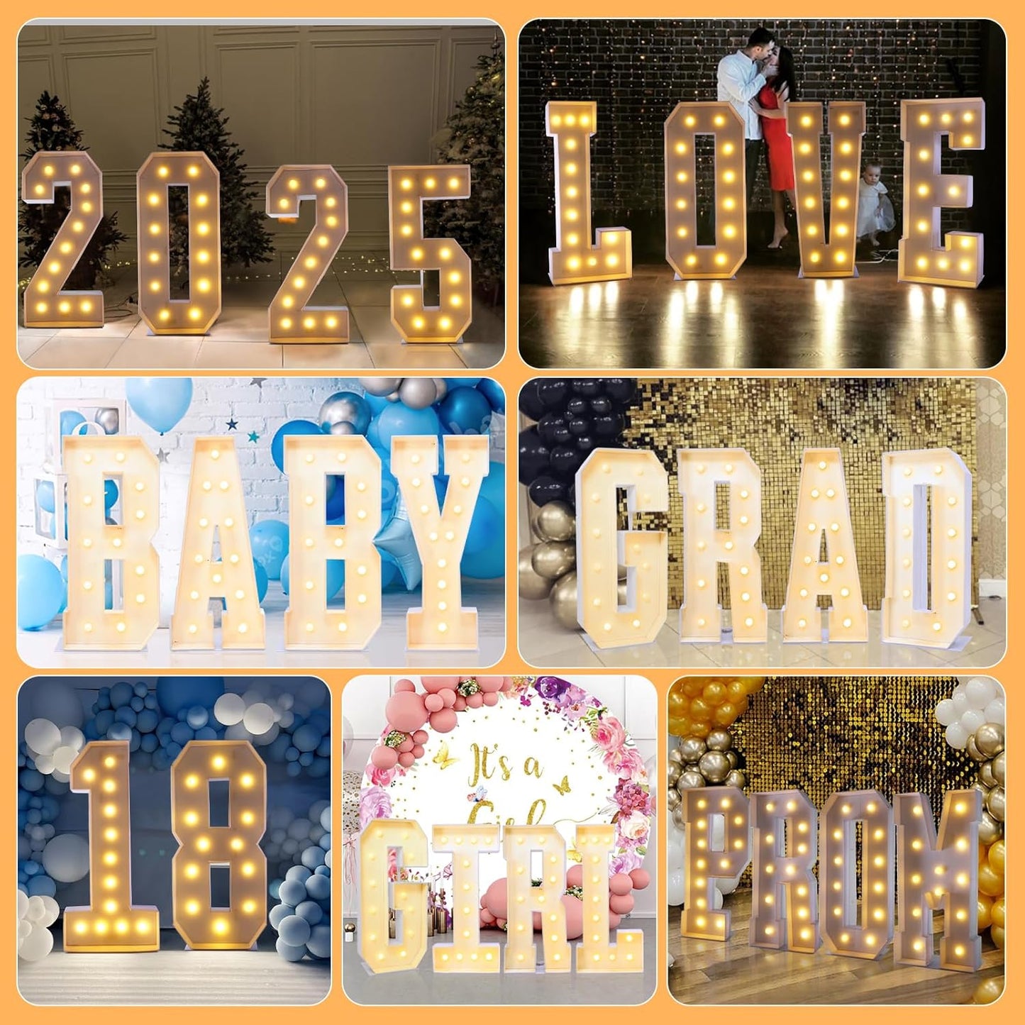 4ft Marquee for Letters N, Large Light up Letters, Multifunctional Large Marquee for Letters 4 Feet Tall for Party Decorations, Letter Balloons, Wedding Decor, Proposal Decorations (Letters N)