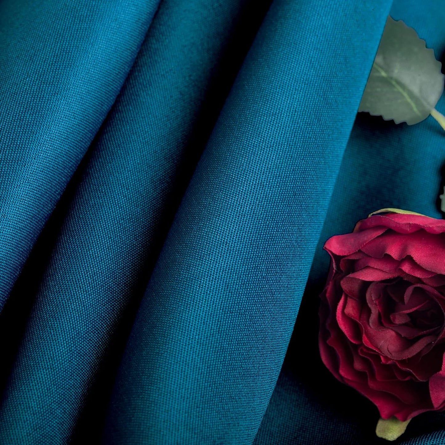 Ascoza 2pack 60x120 Inch Peacock Blue Rectangular Tablecloth 6 Feet Table Cloth in Polyester Fabric for Wedding/Banquet/Restaurant/Parties