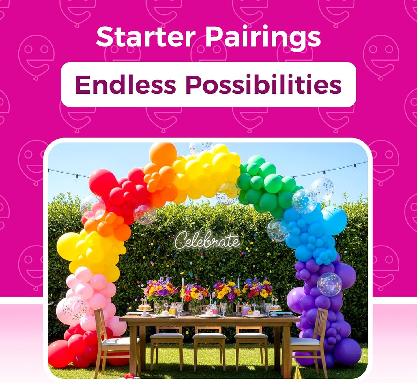 Bezente Assorted Rainbow Latex Balloons - 150 Pack 5 inch Multicolor Helium Balloons for Birthday Bridal Shower Wedding Rainbow Party Decorations