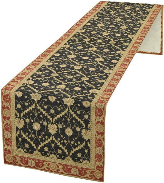 Vintage Morris Floral Table Runner, Boho Rustic Farmhouse Flower Pattern for Home Kitchen Table Decor Dining Coffee Room Party Decor 13x72in