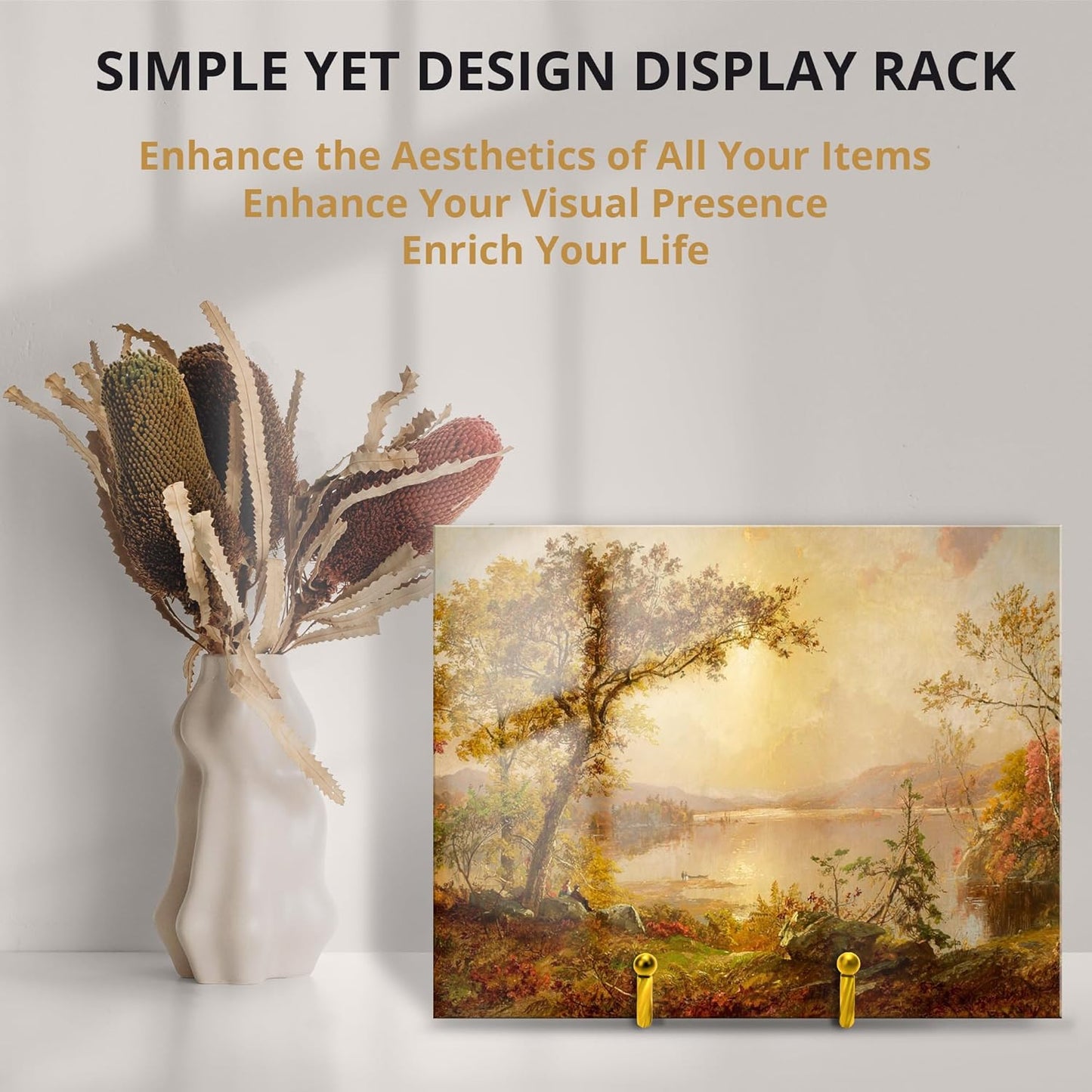 3Inch 3Pack Metal Decorative Plate Stand - Gold Picture Holder Stand for Display, Sign, Book, Photo