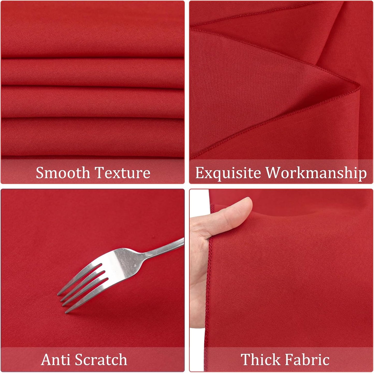 8 Pack Premium Round Tablecloth - 108 Inch Red Table Covers - Bulk Washable Polyester Fabric - Wedding Party Reception Banquet Buffet Restaurant