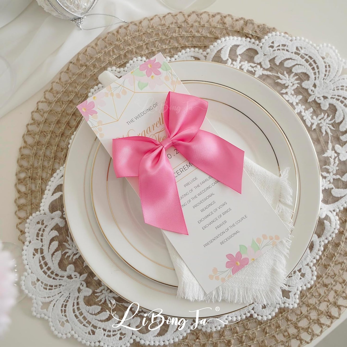 4.5" Satin Ribbon Hot Pink Bows for Gift Wrapping, Twist Tie Bows, Cute Bows for Crafts, Party Favors, Premade Bows Pre-Tied Decorative Bows for Flower Bouquets Candy Apple Bows-24 Counts