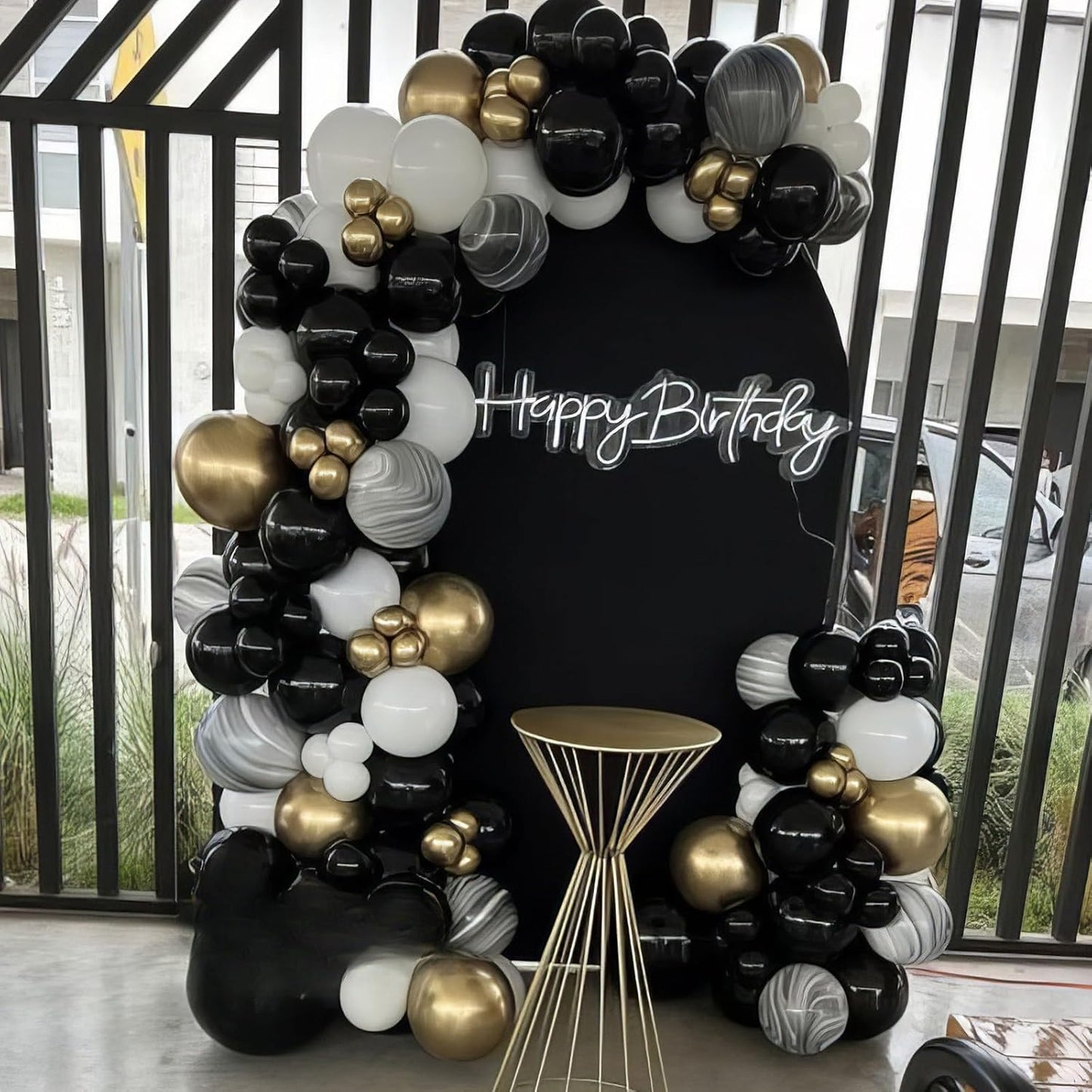 Black and Gold Balloons, Black White and Gold Balloon, Pearl White Black Gold Balloons, Black Gold Confetti Balloons for New Year's Eve Graduation Party Birthday Baby Shower Wedding Decorations