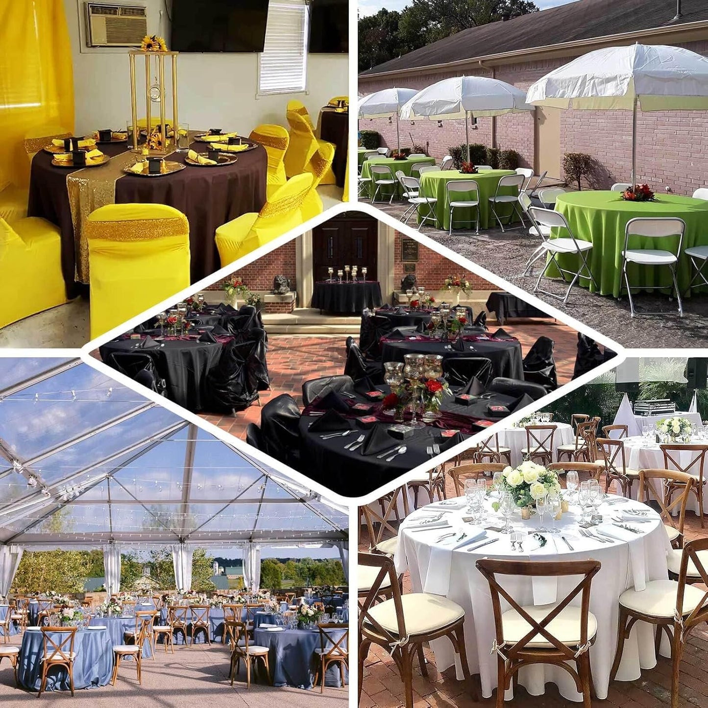 Efavormart Round Tablecloth, 120 Inch Stain & Wrinkle Resistant Washable Table Cloth, Decorative Polyester Fabric Table Cover for Banquet, Wedding, Dining - Nude