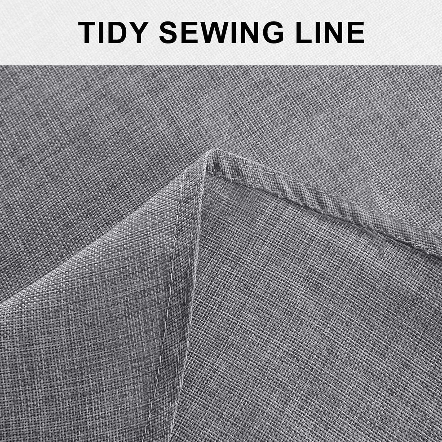 Hiasan Round Linen Tablecloth 90 Inch - Wrinkle and Stain Resistant Washable Polyester Fabric Table Cloth for Dining Room Kitchen Party, Grey