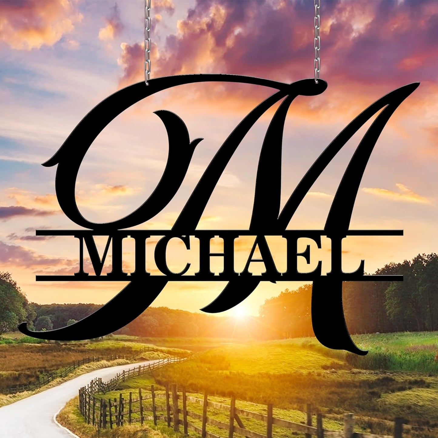 Custom Signs Outdoor Metal, Personalized Name Sign, Family Last Name Sign Home Decor, Initial Monogram Wall Metal Art, Customized Christmas Housewarming Wedding Gifts