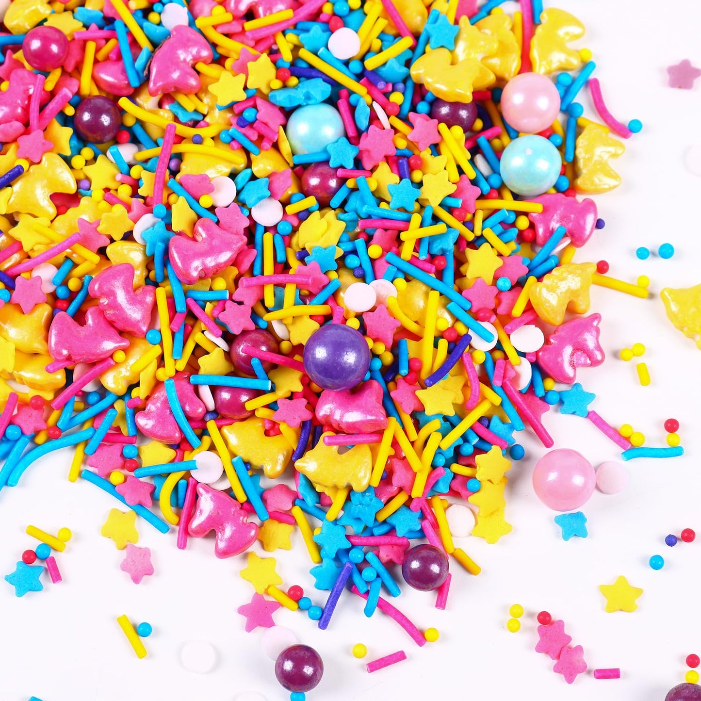 Edible Unicorn Sprinkles for Cake Decorating, Unicorn Sprinkles Mix, Perfect for Baking, Ice Cream, Macaron, Cookies, Cupcake and Cake Decoration(120g/4.23oz)